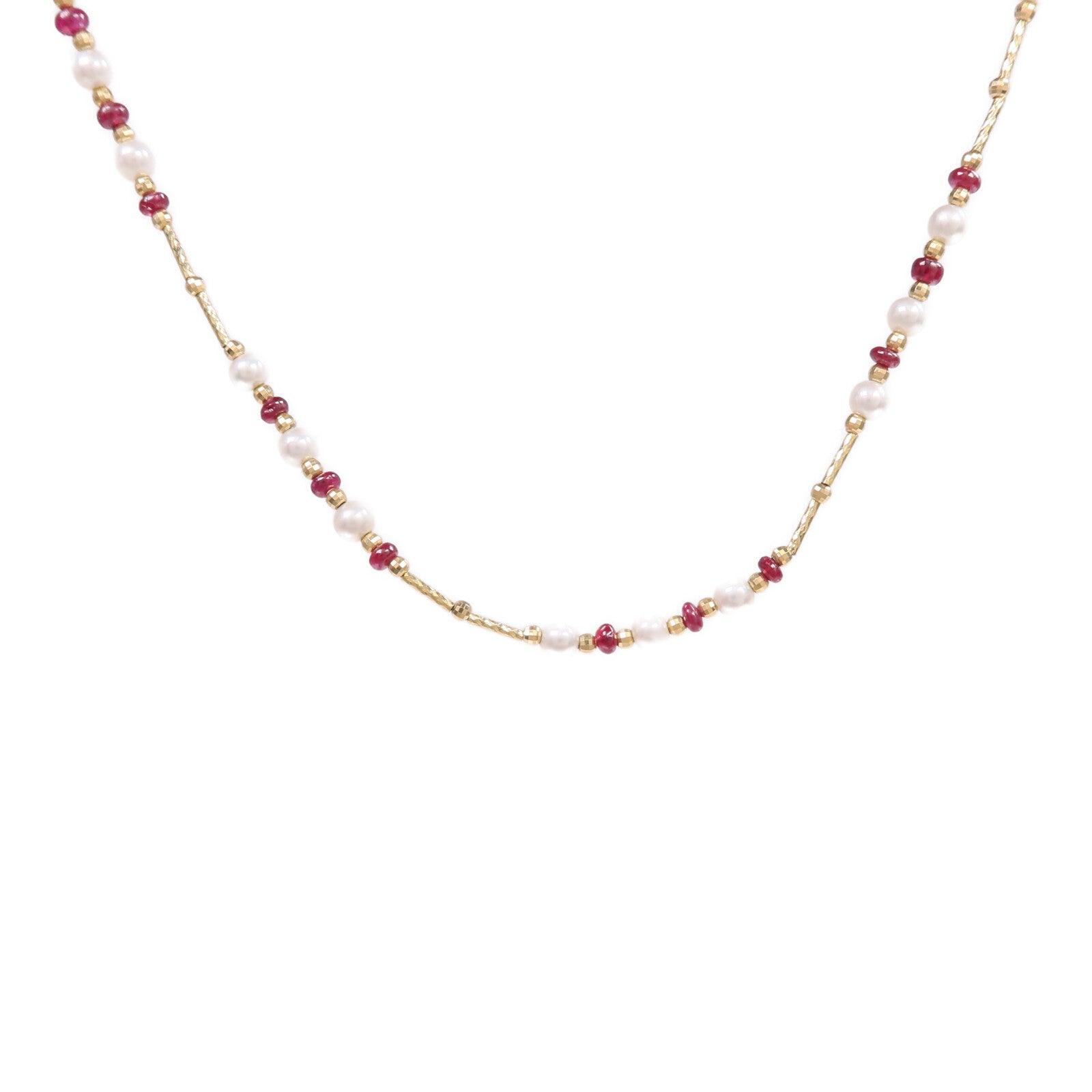 JEWELRY 18K黃金Ruby Pearl Necklace紅寶石/珍珠項鍊