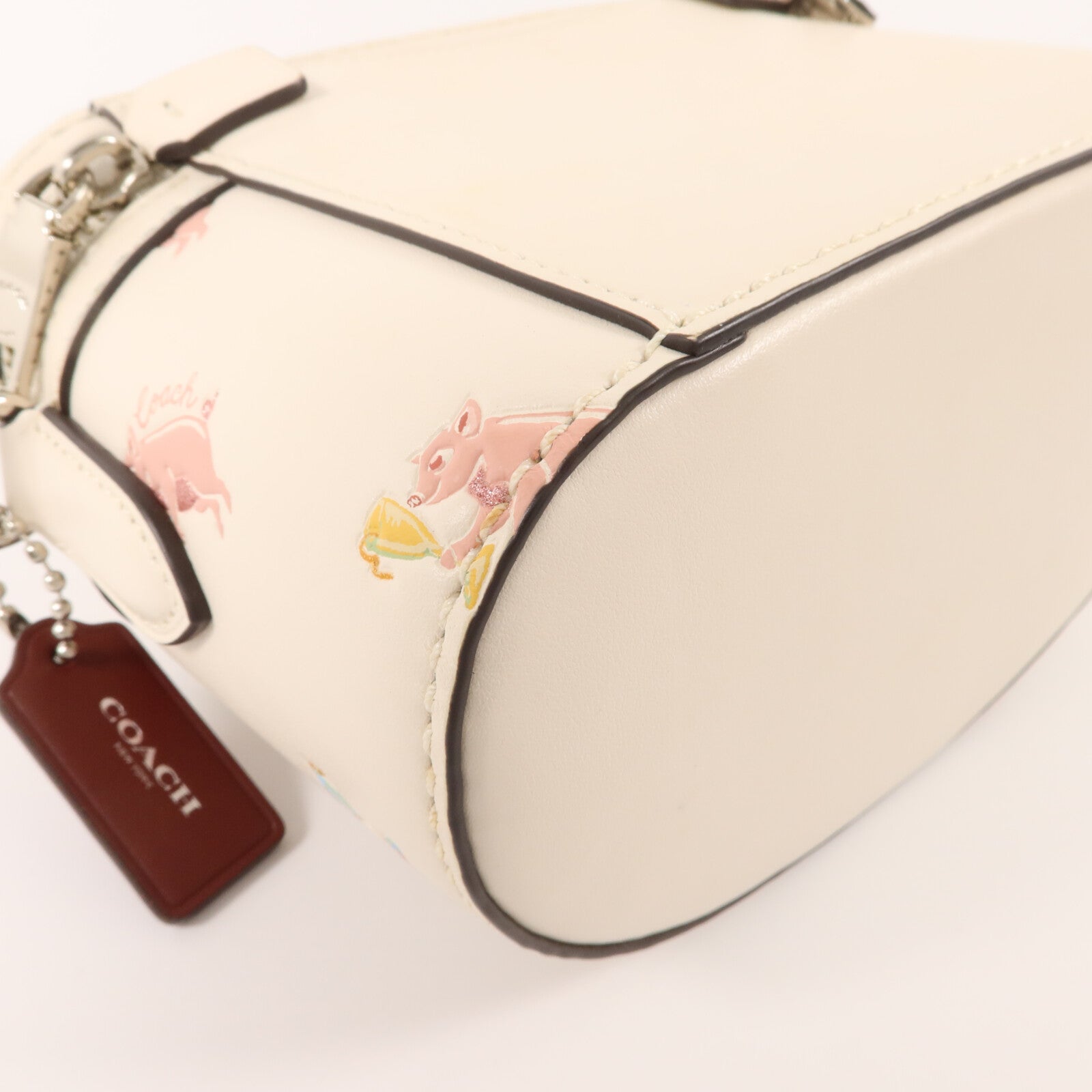 COACH 牛皮皮革Trail Bag With Party Pig Print手挽肩背兩用袋