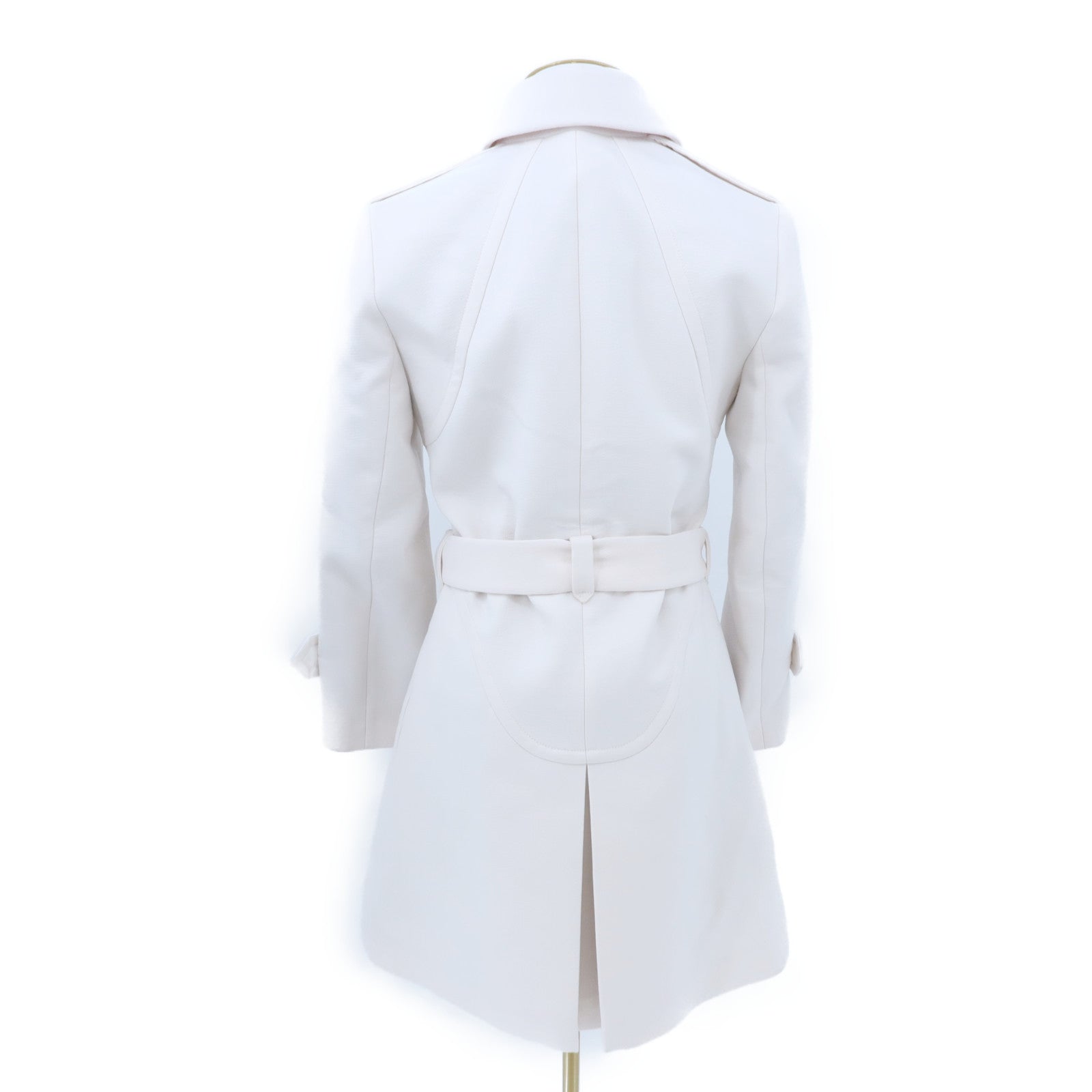 LOUIS VUITTON Wool/Silk Hop Sack Belted Zip Coat大衣