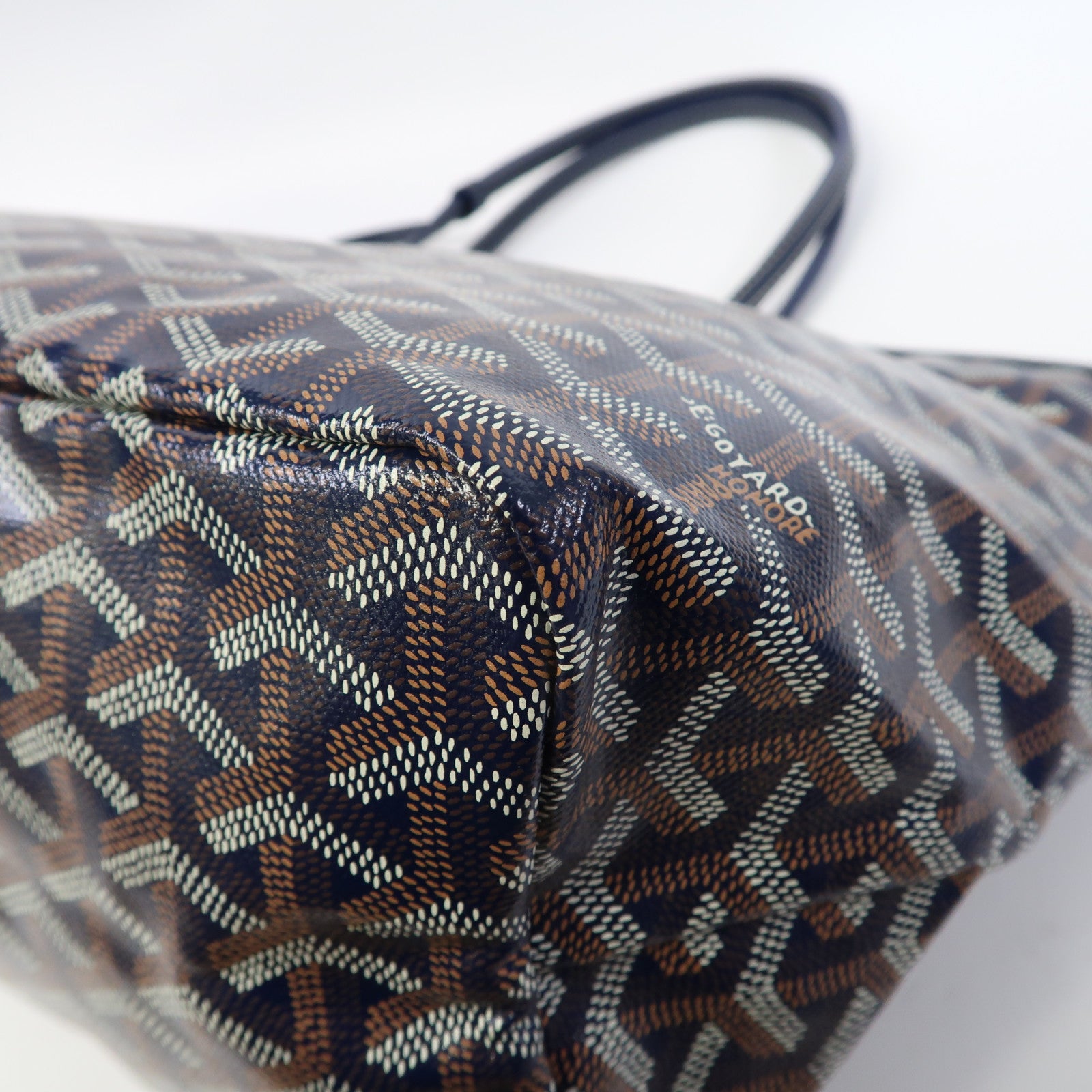 GOYARD 塗層帆布Tote Bag銀扣手挽袋藍色