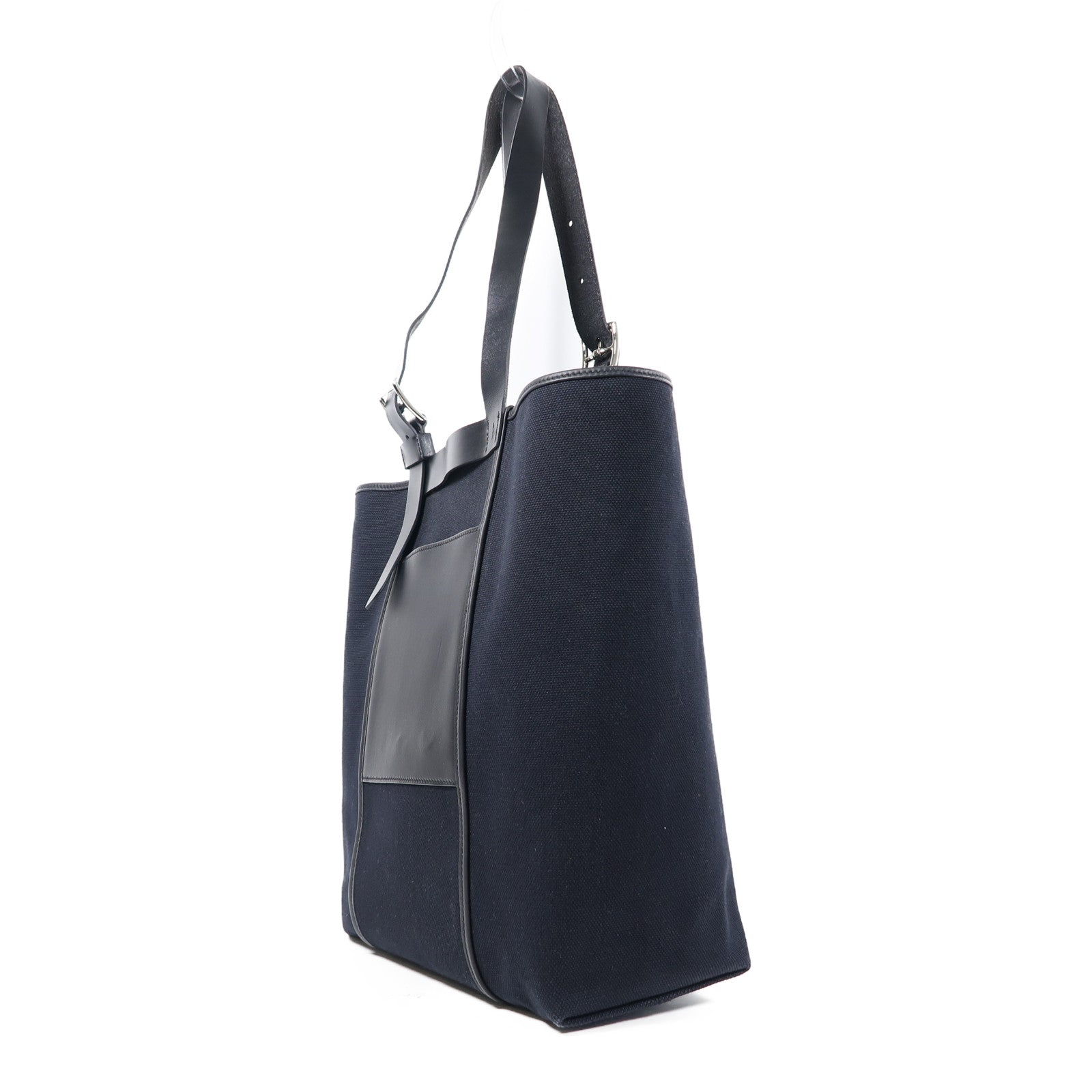 HERMES 帆布Etriviere Pocket 27銀扣肩背袋黑色