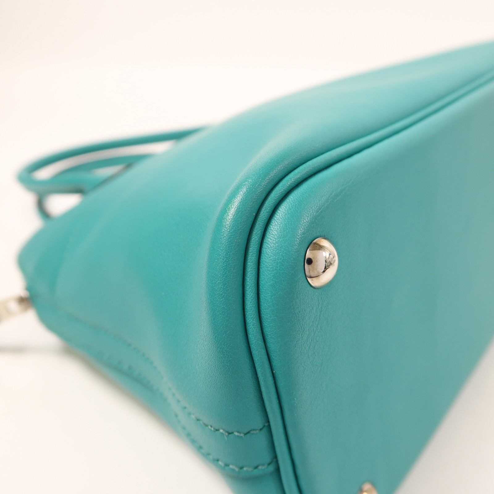 HERMES Swift皮革Bolide 27銀扣手挽肩背兩用袋Bleu Paon