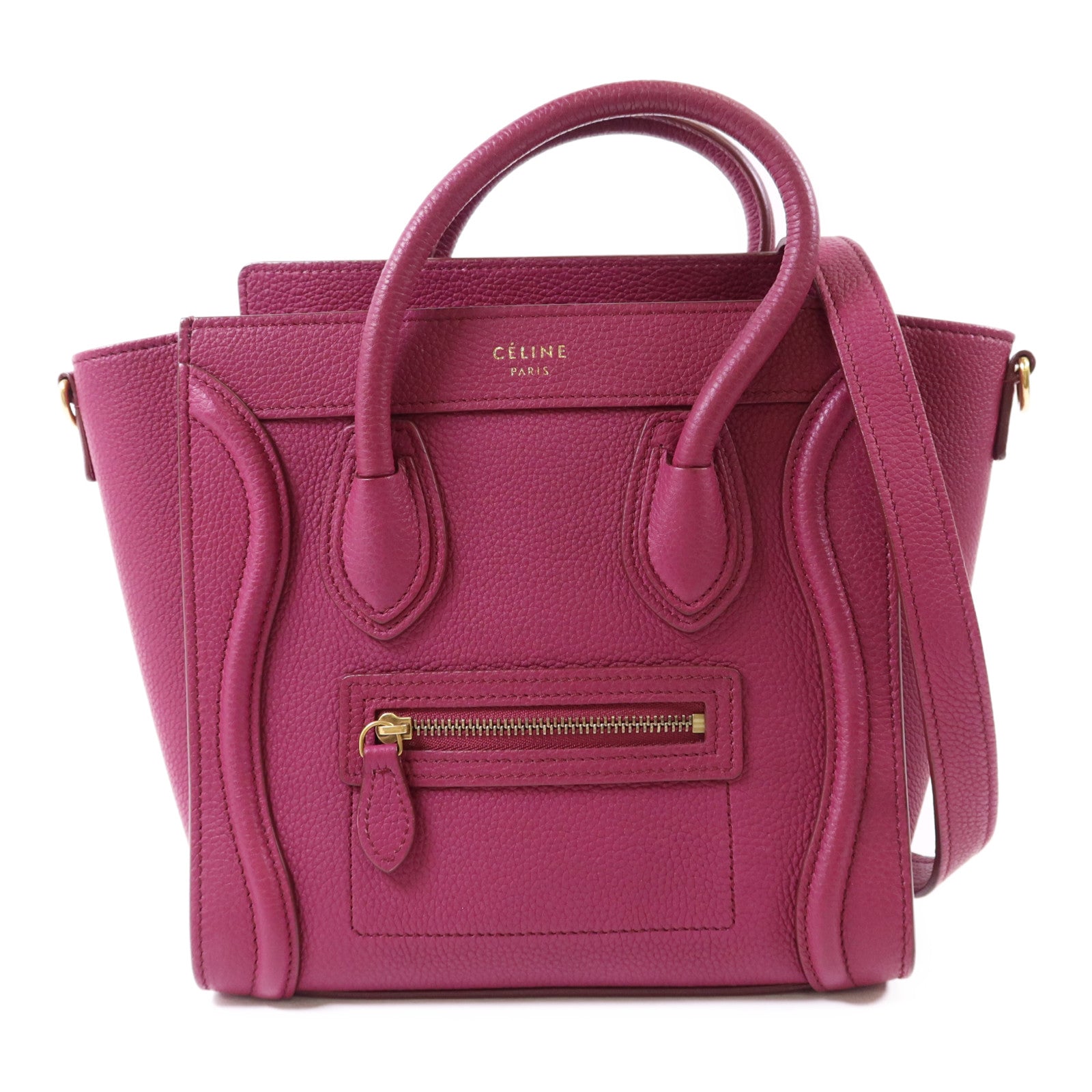 CELINE 牛皮皮革Nano Luggage金扣手挽肩背兩用袋