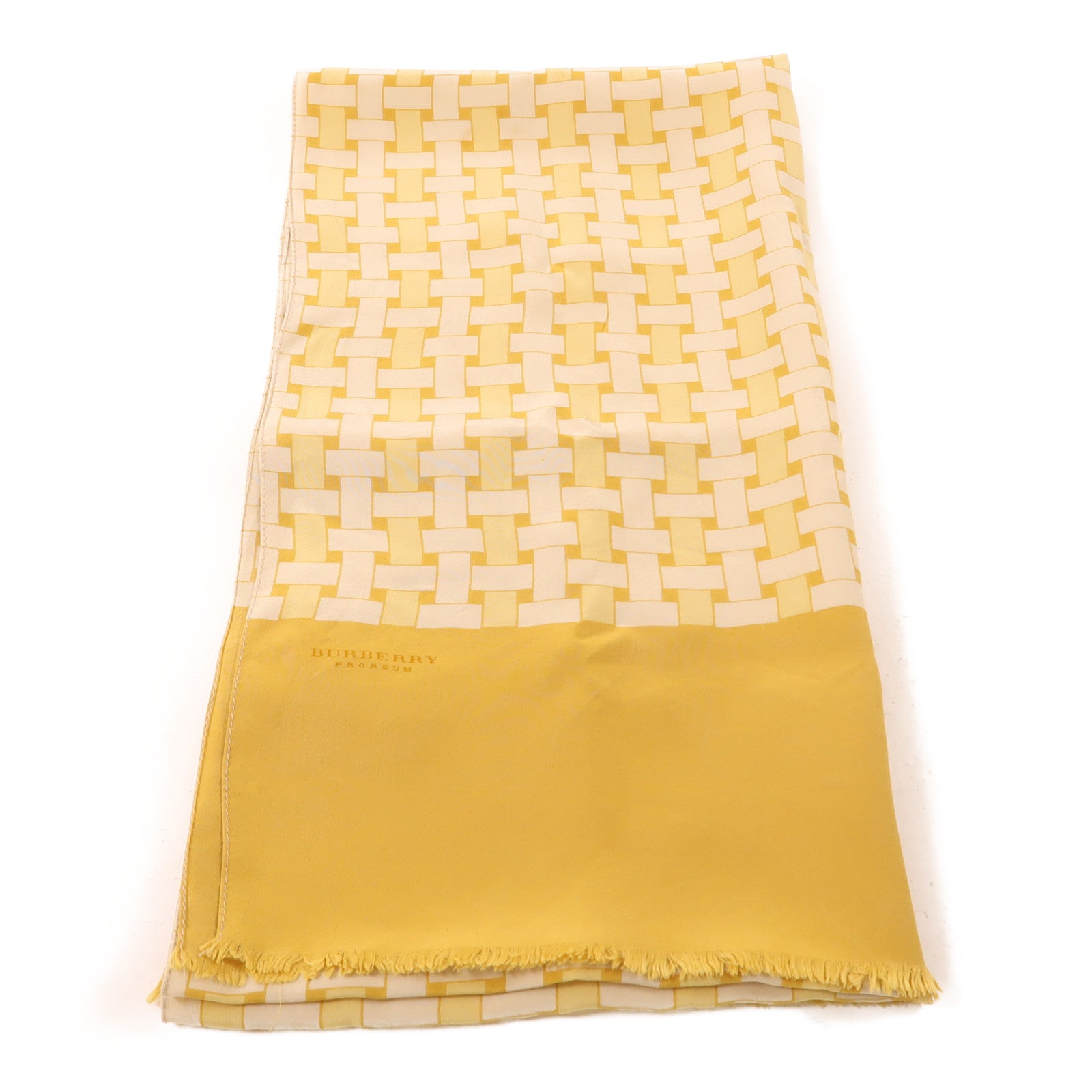 BURBERRY 絲質Scarf絲巾黃色