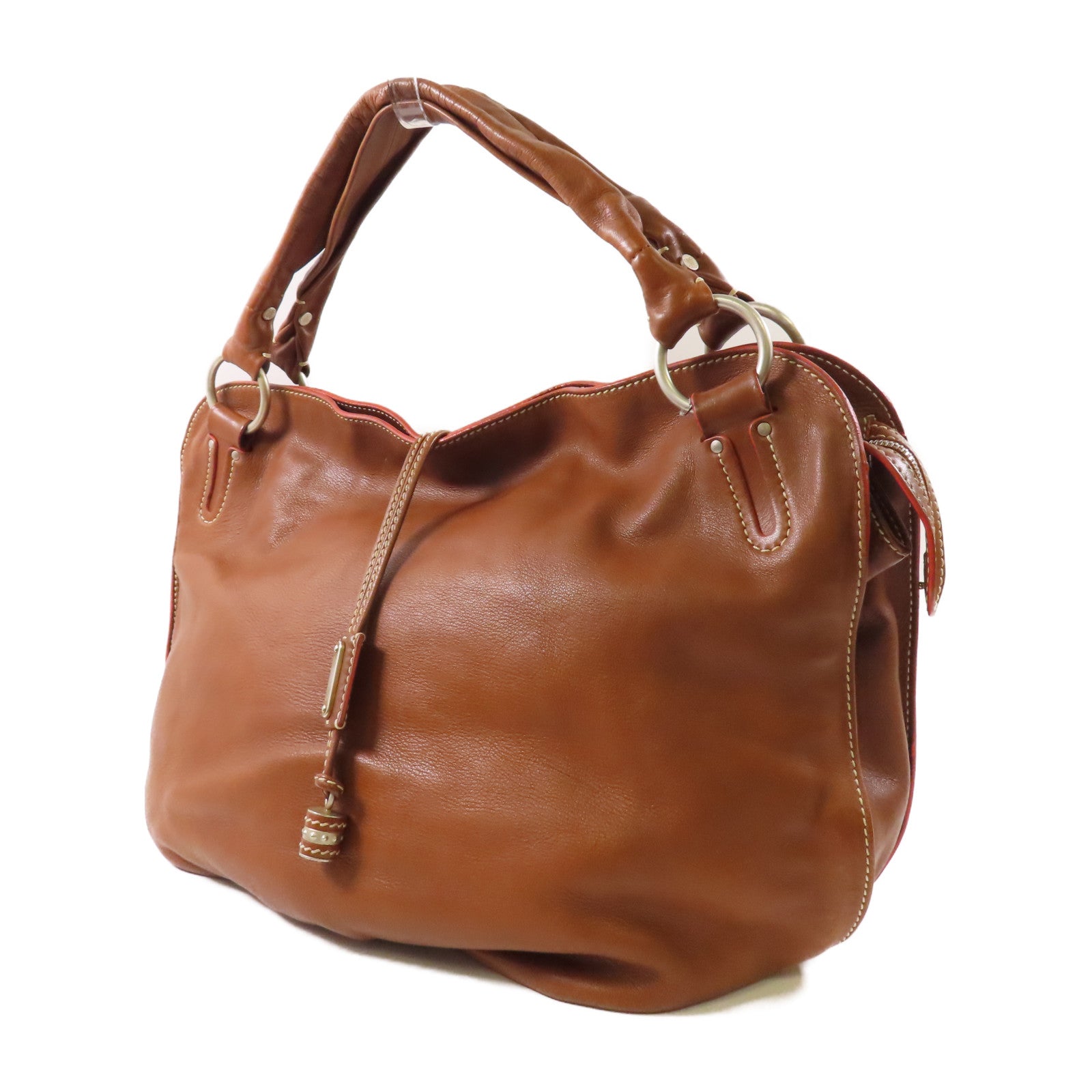 CELINE 【激減優惠】牛皮皮革Shoulder Bag銀扣肩背袋