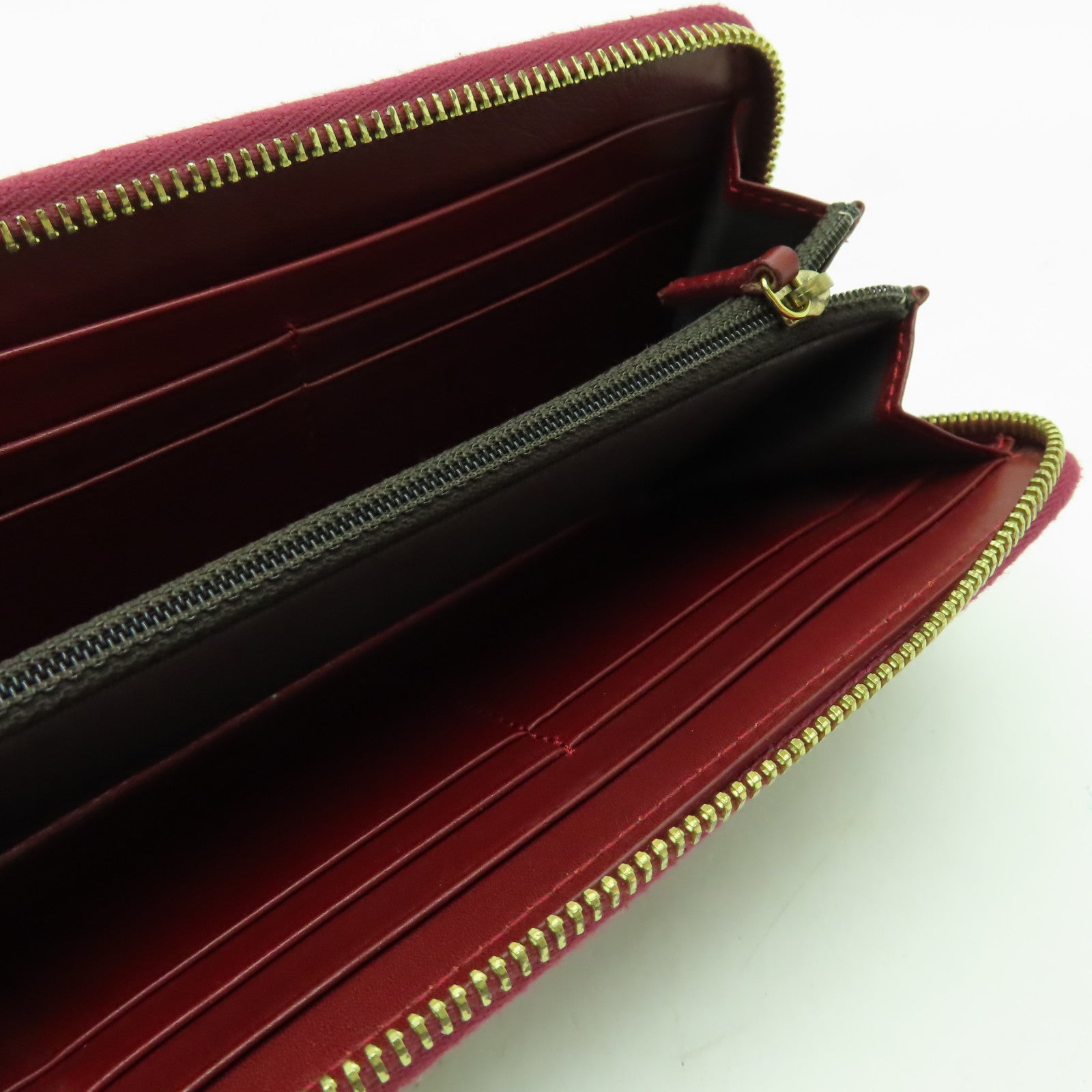 FENDI 【清倉大減價】帆布Wallet金扣長錢包紅色