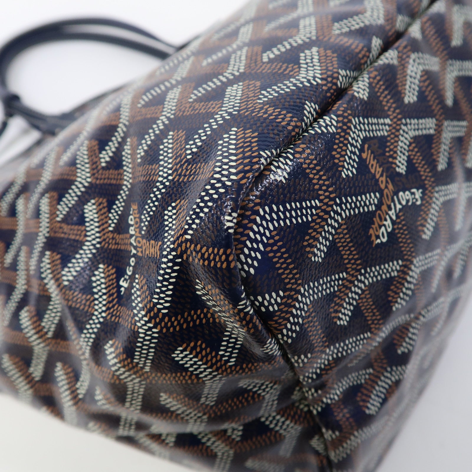 GOYARD 塗層帆布Tote Bag銀扣手挽袋藍色