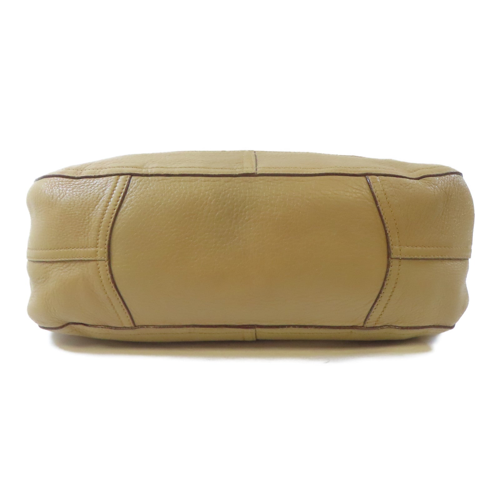 PRADA 牛皮皮革Shoulder Bag金扣肩背袋卡其色