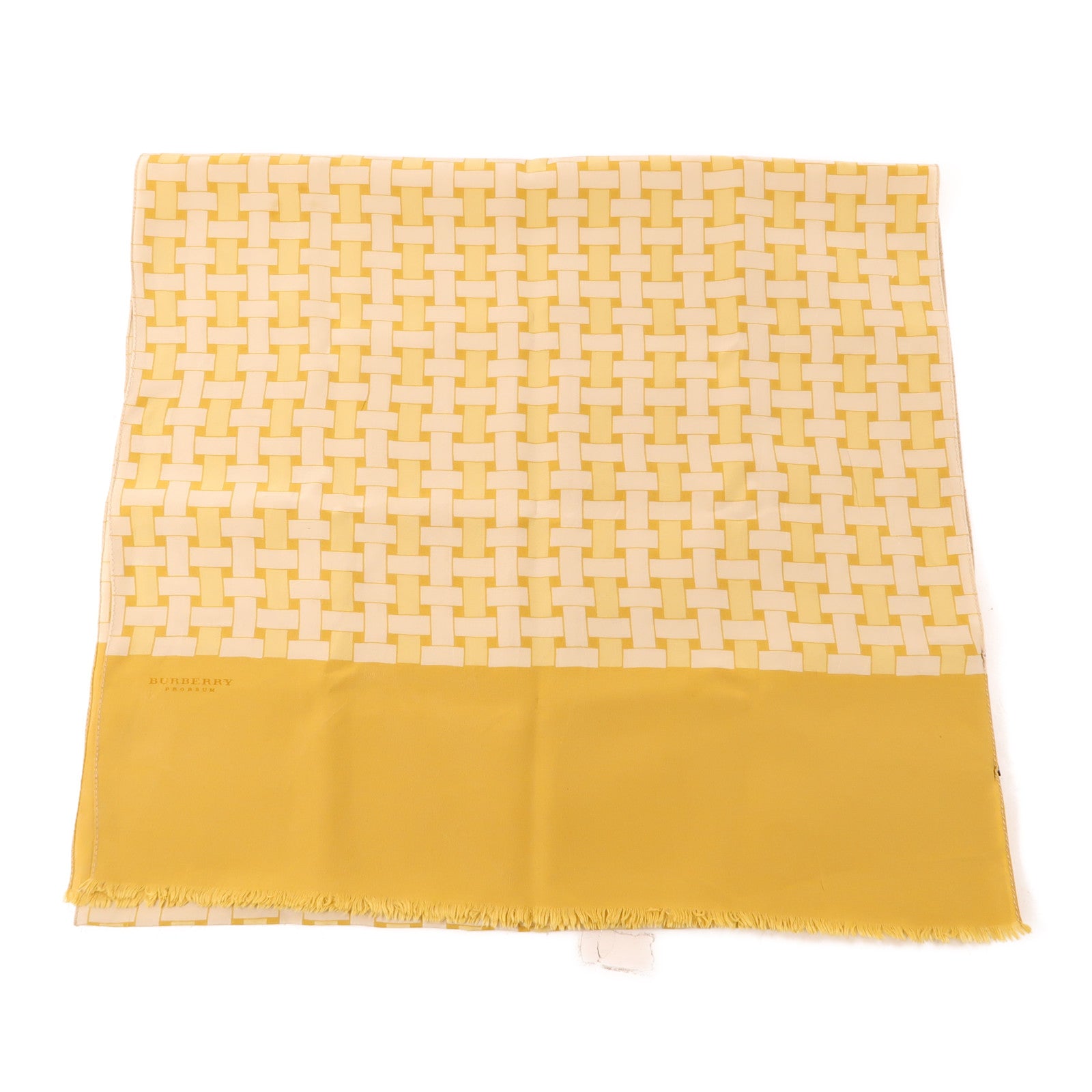 BURBERRY 絲質Scarf絲巾黃色