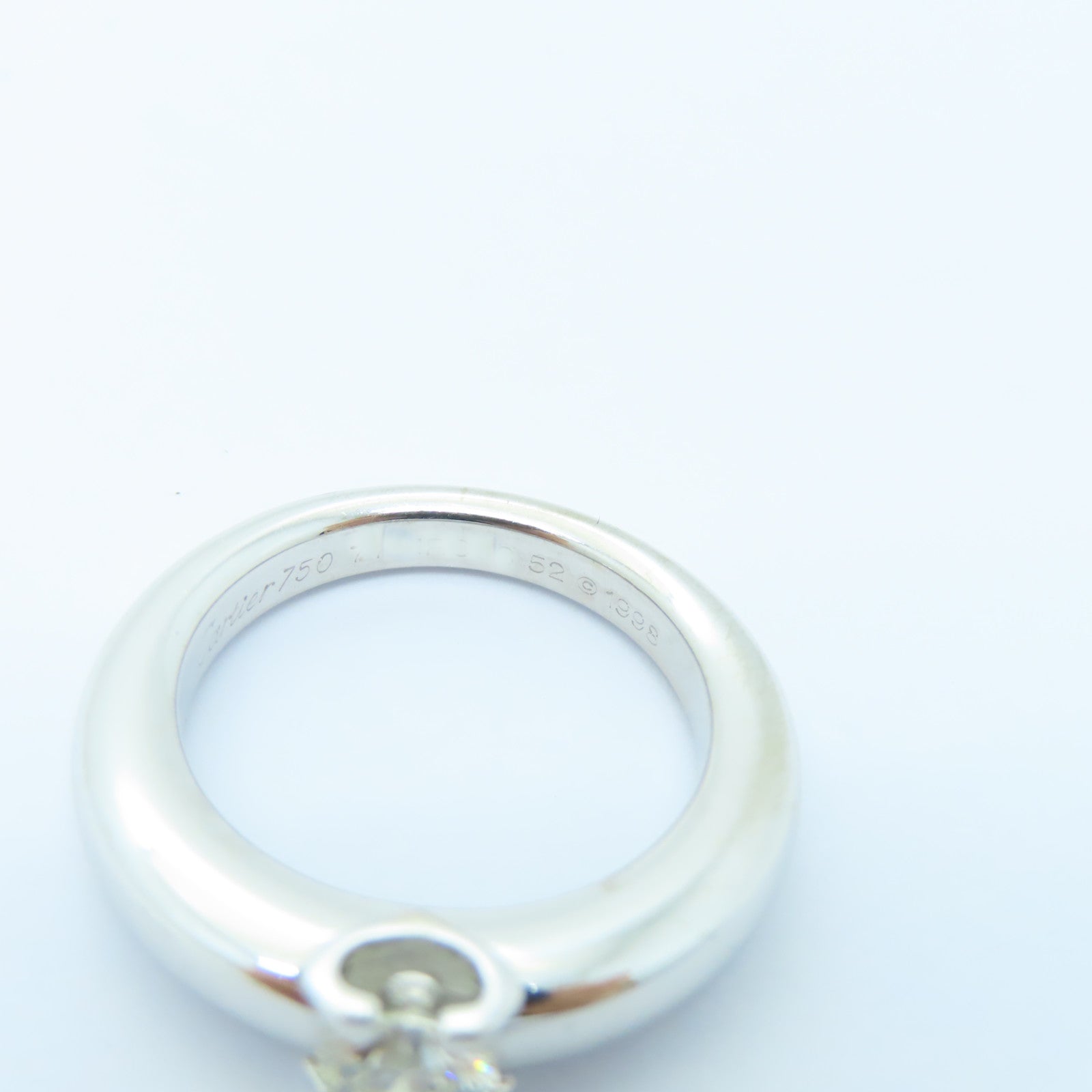 CARTIER 【激減優惠】18K白金Diamond Ring 0.50ct鑽石戒指US#6/Cartier#52銀色