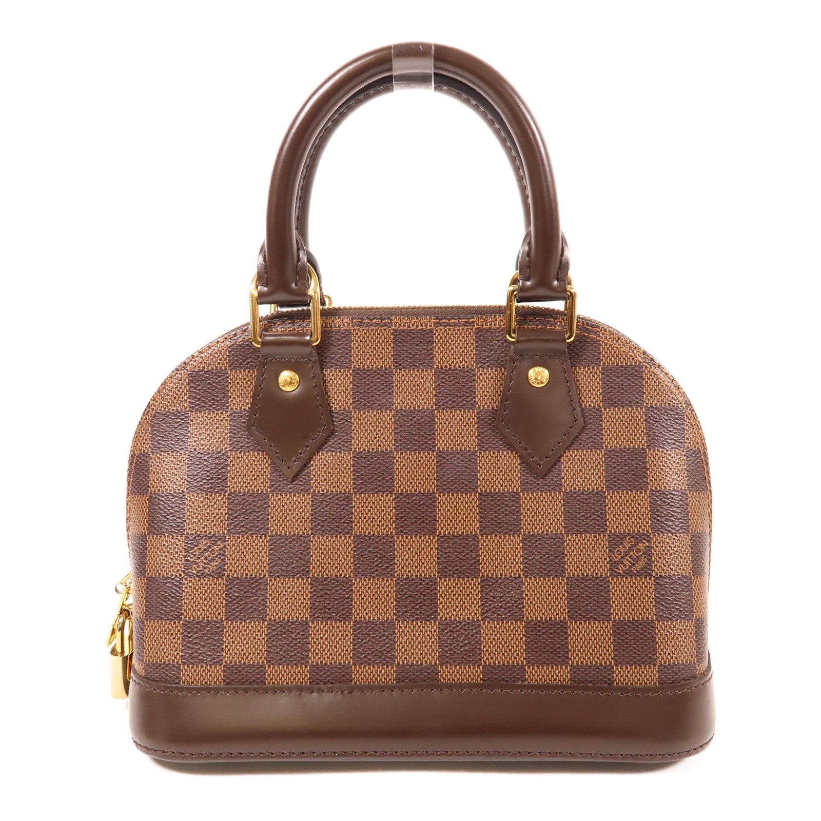 LOUIS VUITTON Damier Alma BB金扣手挽肩背兩用袋棕色