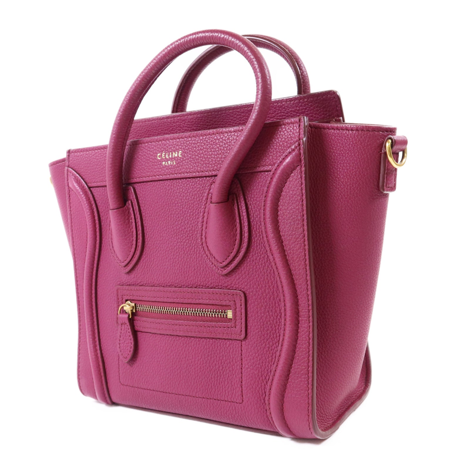 CELINE 牛皮皮革Nano Luggage金扣手挽肩背兩用袋