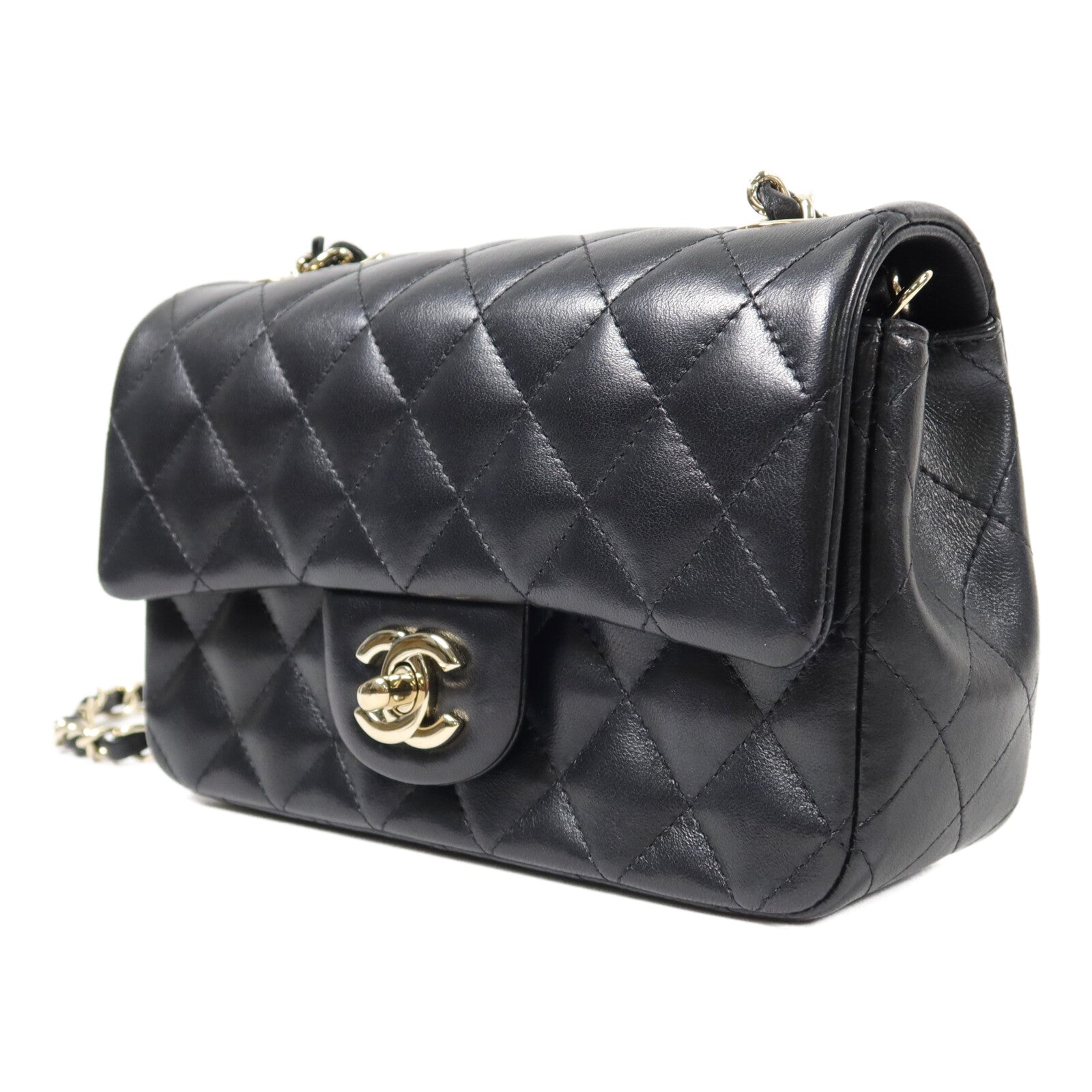 CHANEL 羊皮皮革Valentine Charms Mini Flap Bag鏈帶肩背袋