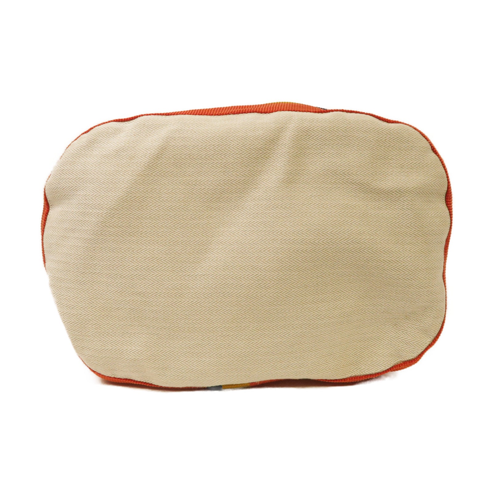 HERMES 帆布Boxing Bag銀扣肩背袋米色