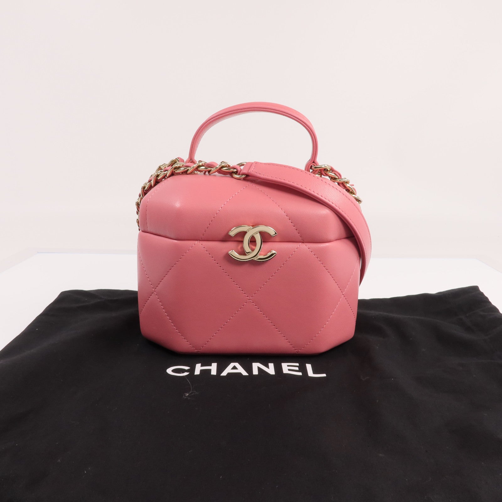 CHANEL 羊皮皮革Chain Shoulder Bag金扣鏈帶肩背袋
