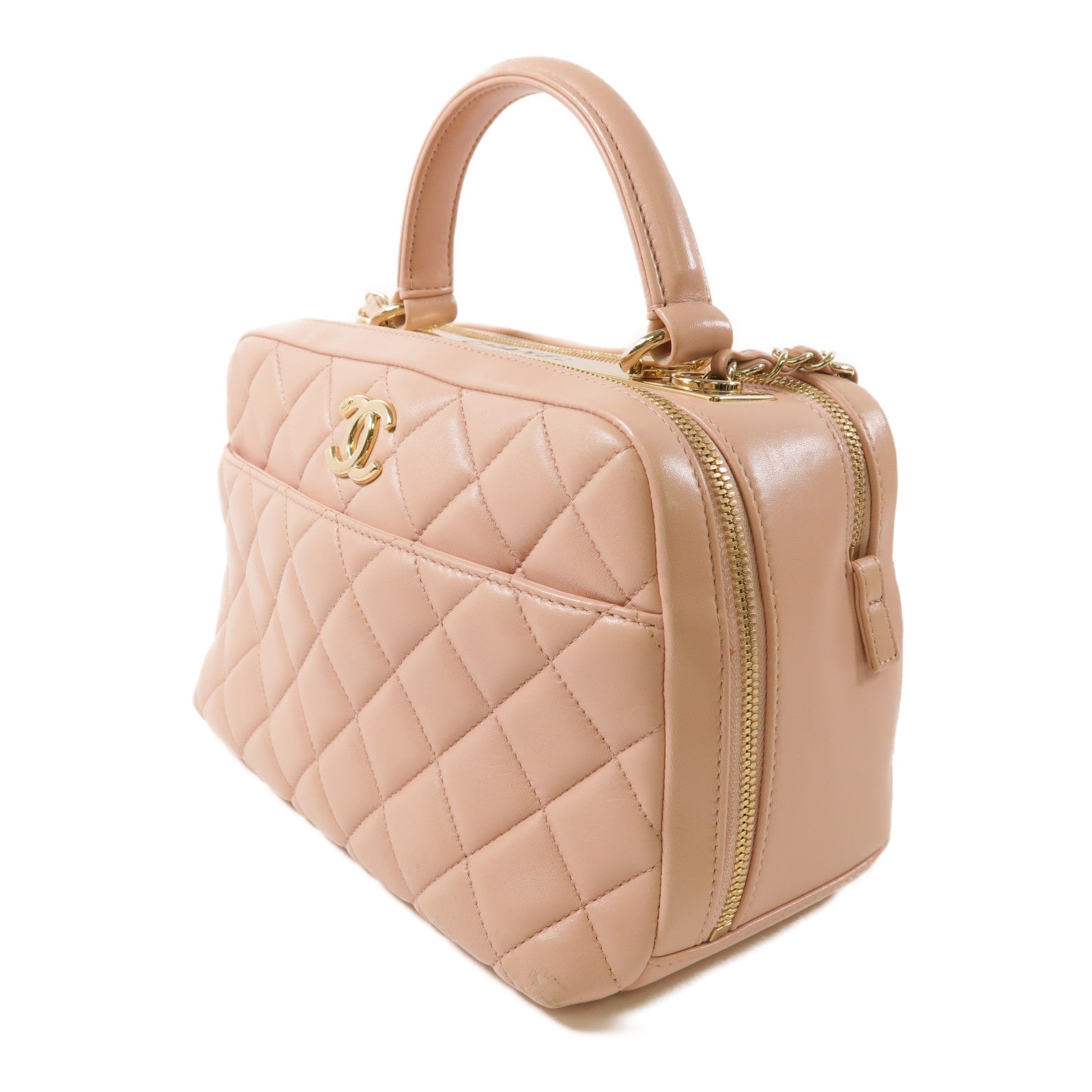 CHANEL 羊皮皮革2way Shoulder Bag金扣鏈帶手挽肩背兩用袋