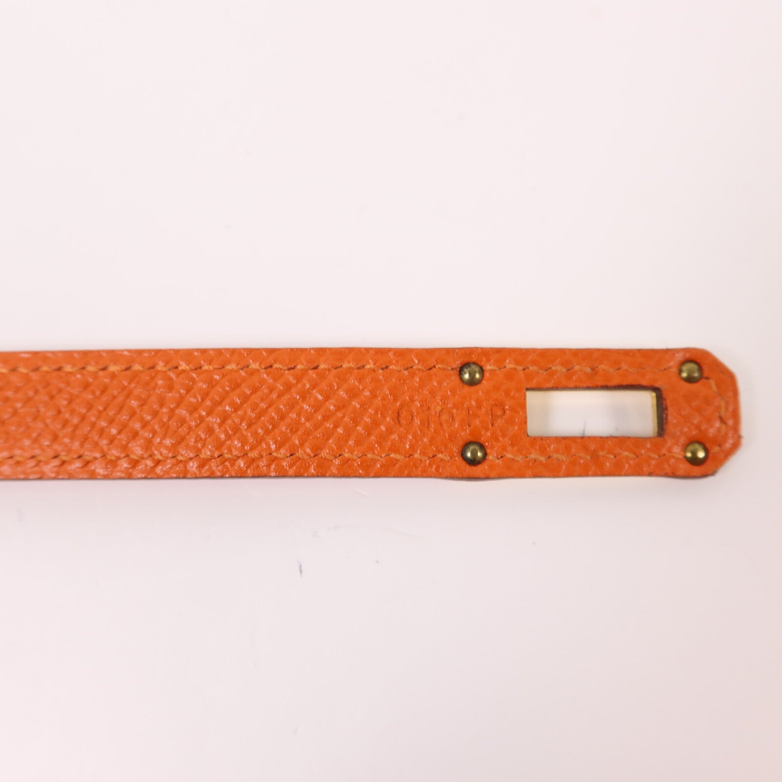 HERMES Epsom皮革Kelly Long Wallet金扣長錢包Orange Poppy