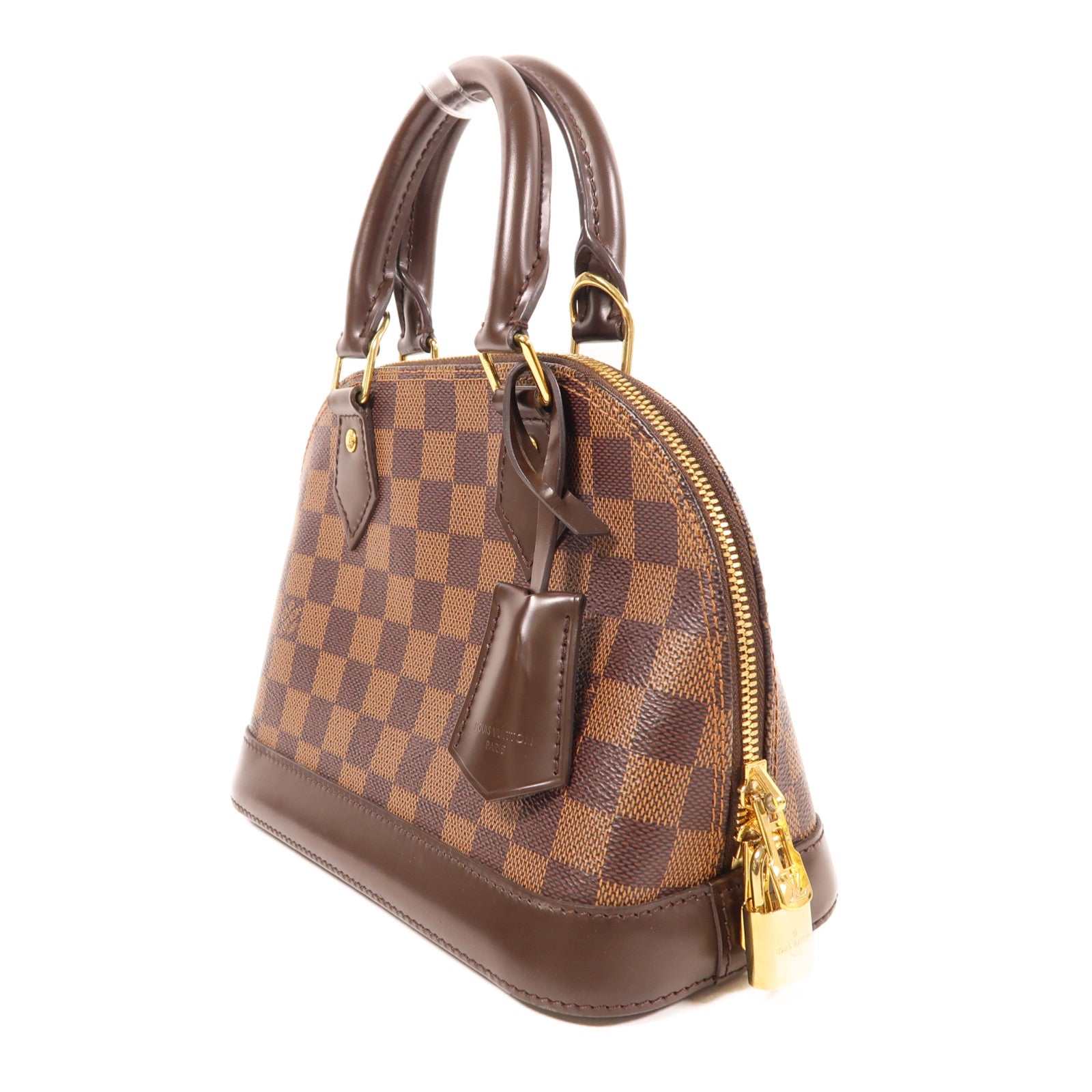 LOUIS VUITTON Damier Alma BB金扣手挽肩背兩用袋棕色