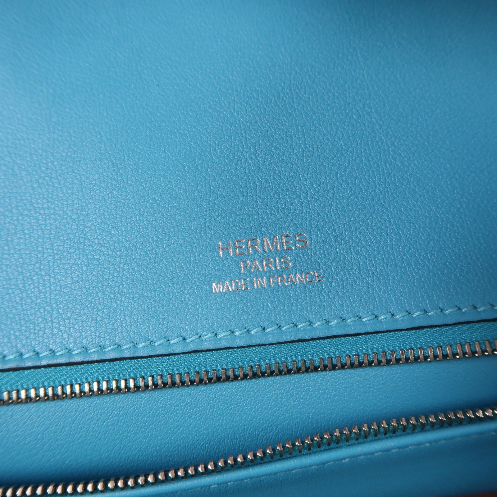 HERMES Clemence皮革Birkin 35 Ghillies銀扣手挽袋綠松石色