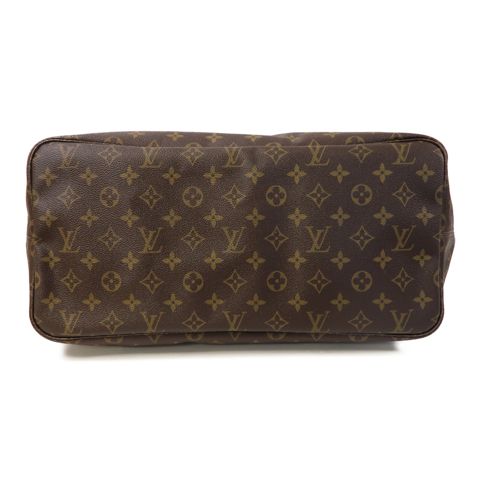 LOUIS VUITTON Monogram Neverfull GM金扣手挽袋啡色