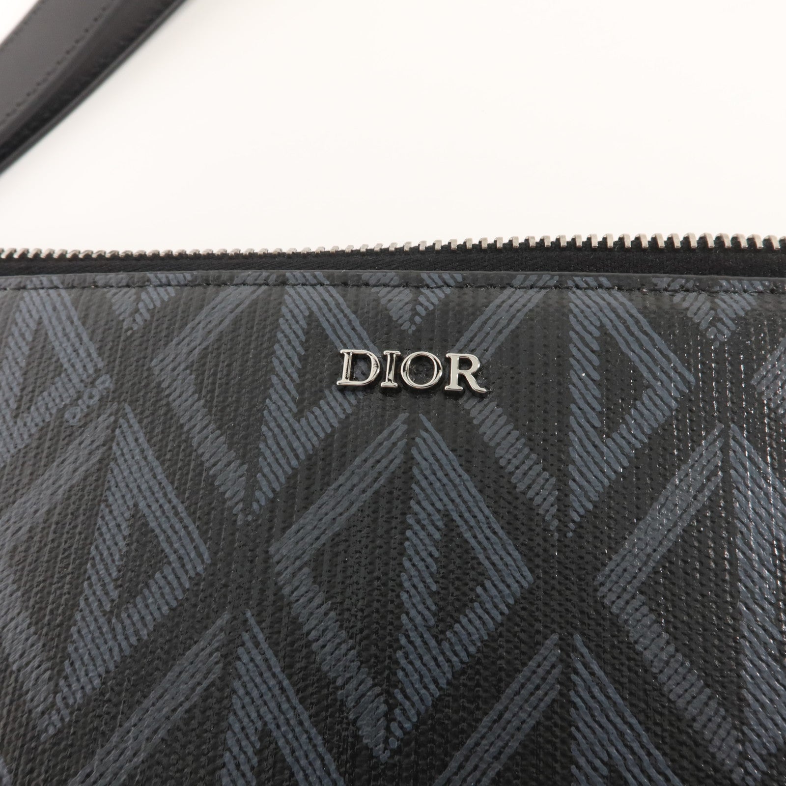 Dior 塗層帆布A5 CD Diamond Pouch銀扣小袋