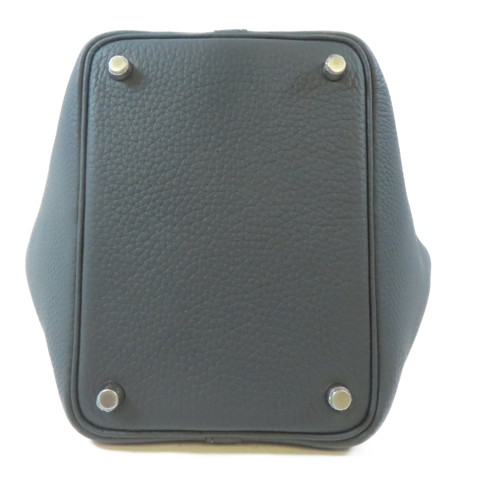 HERMES Clemence皮革Picotin PM銀扣手挽袋Gris Misty