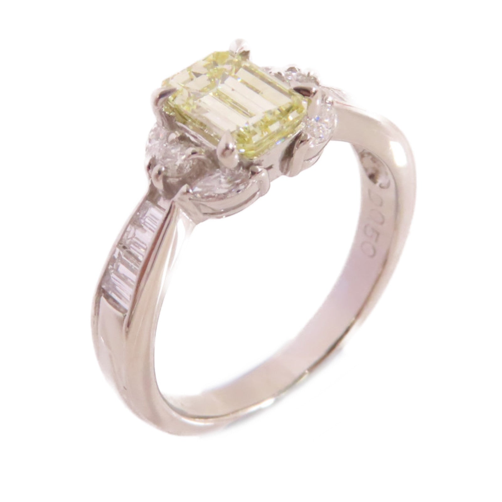 JEWELRY PT900鉑金/1.033ct鑚石/0.5ct鑚石Diamond Ring戒指US#6