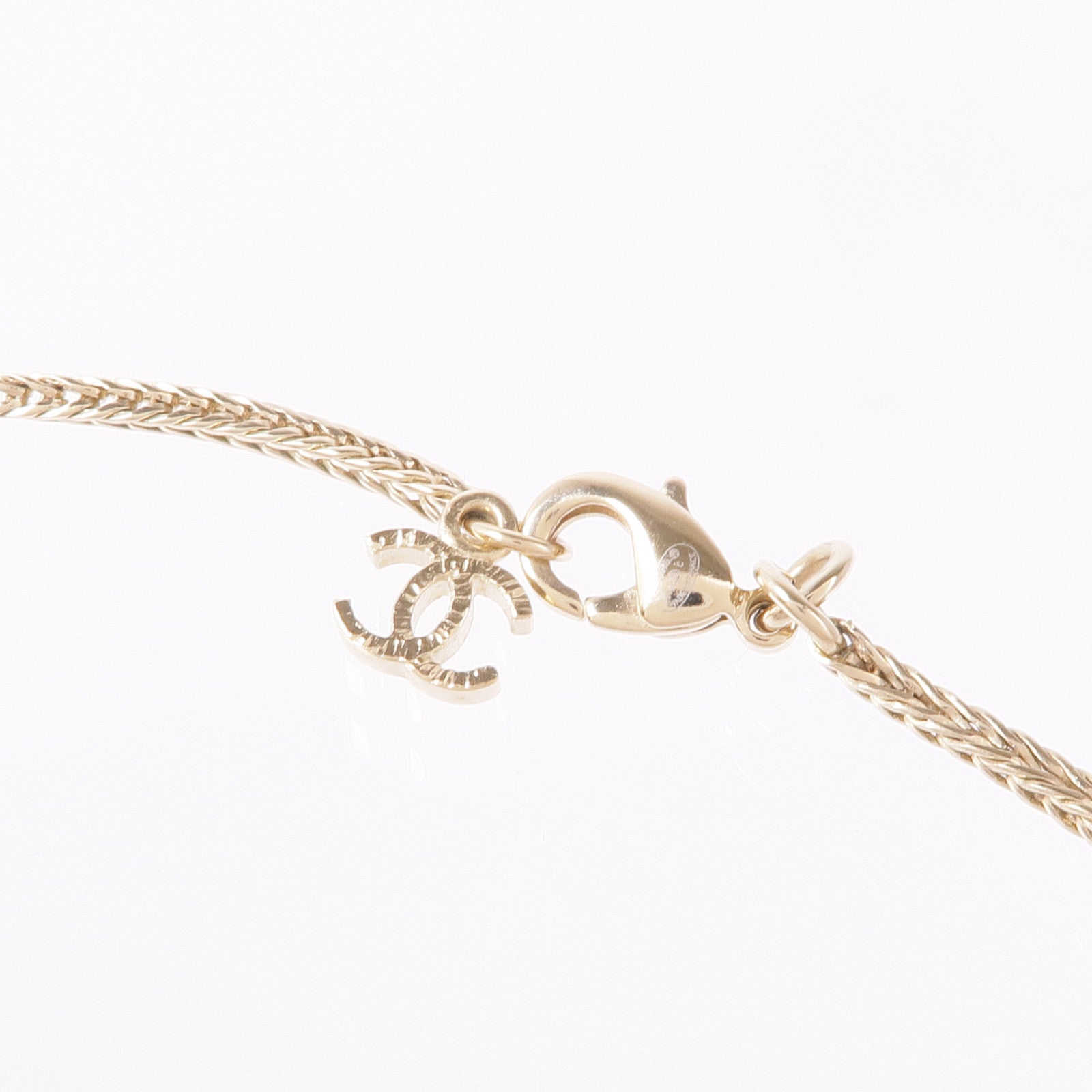 CHANEL CC Necklace Metal Gold Silver Navy