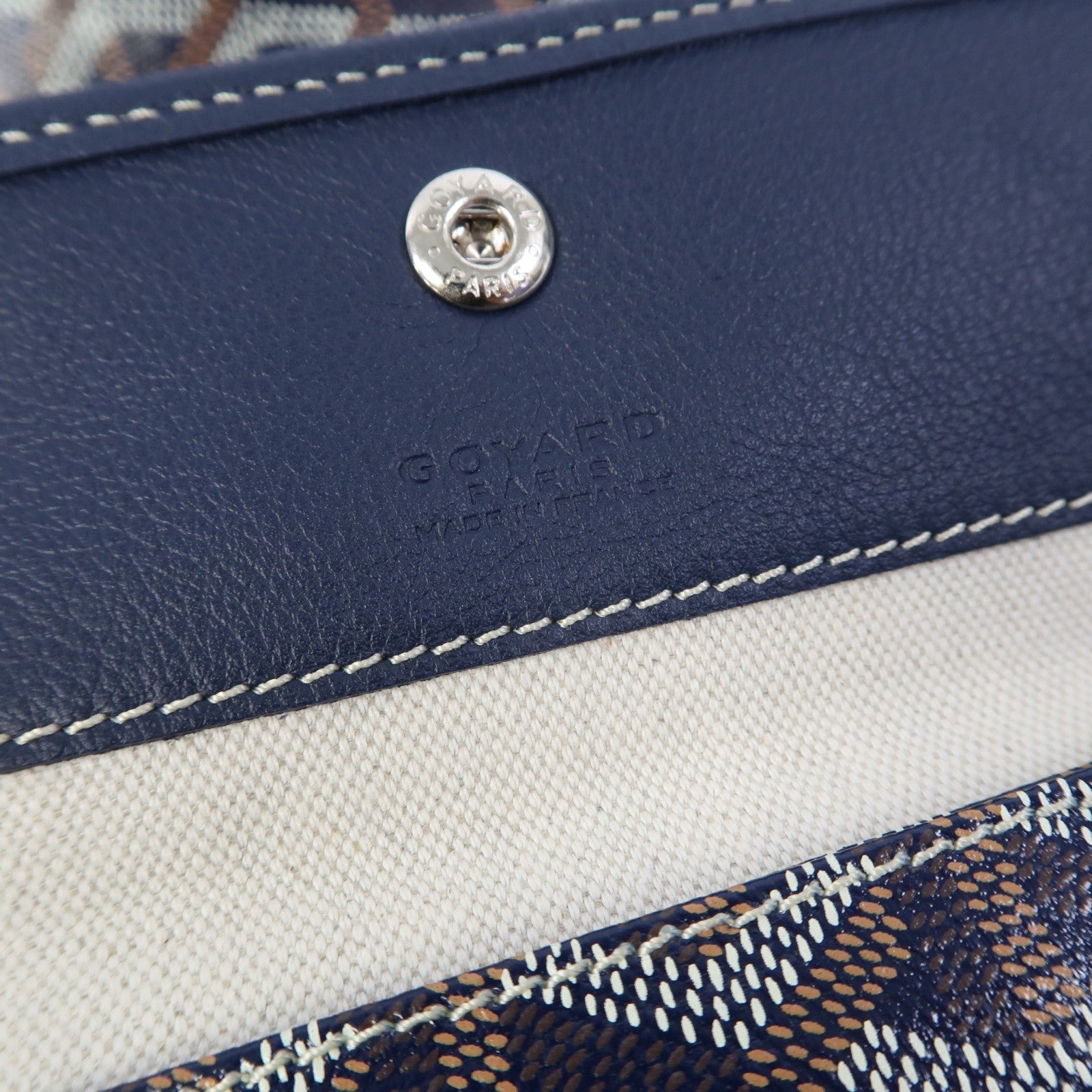 GOYARD 塗層帆布Tote Bag銀扣手挽袋藍色