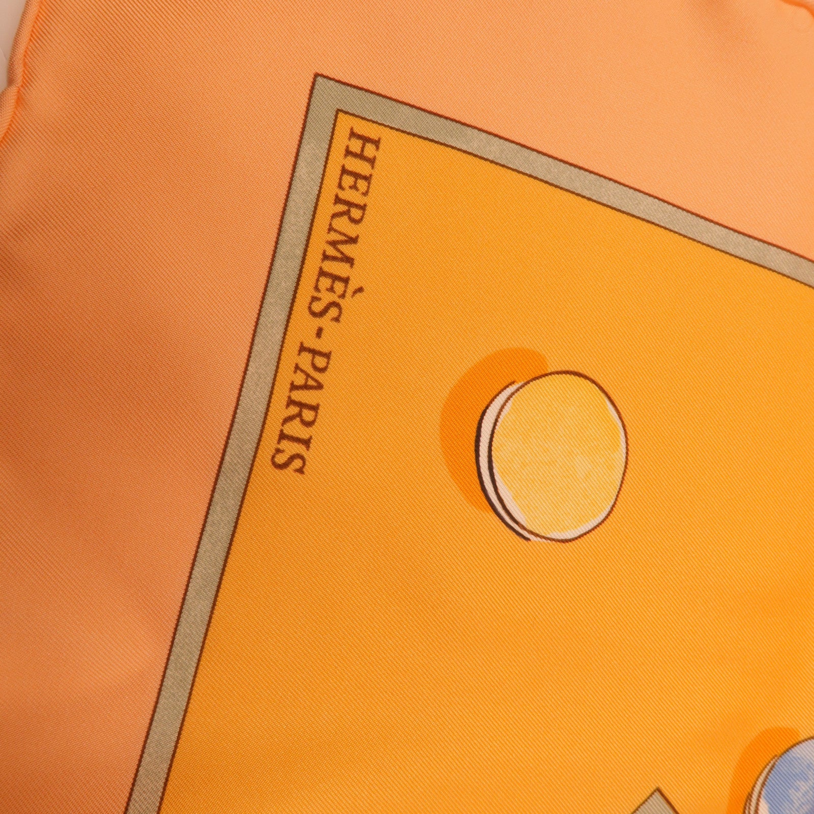 HERMES Scarf Silk Orange