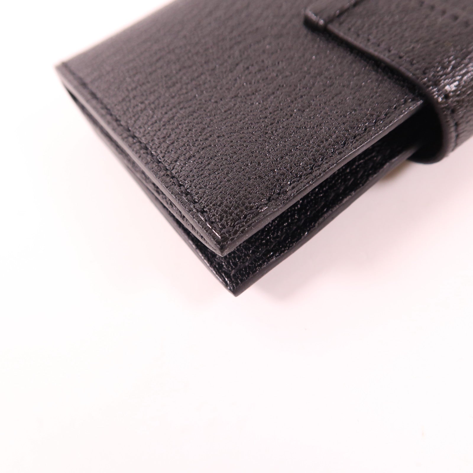 HERMES GHW Bearn Mini Bifold Wallet Chevre Mysore Leather Noir Black