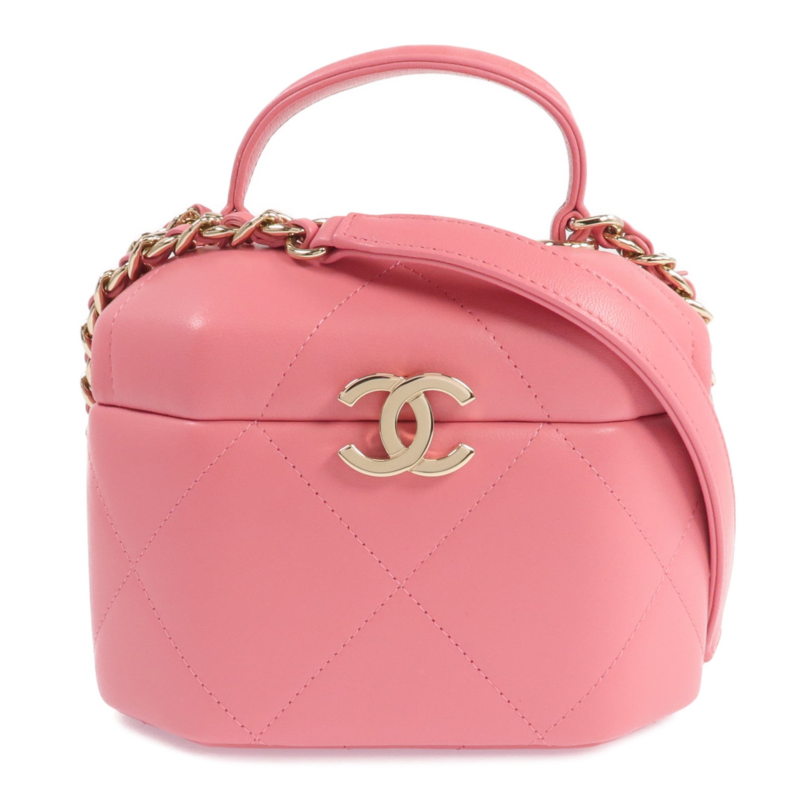 CHANEL 羊皮皮革Chain Shoulder Bag金扣鏈帶肩背袋