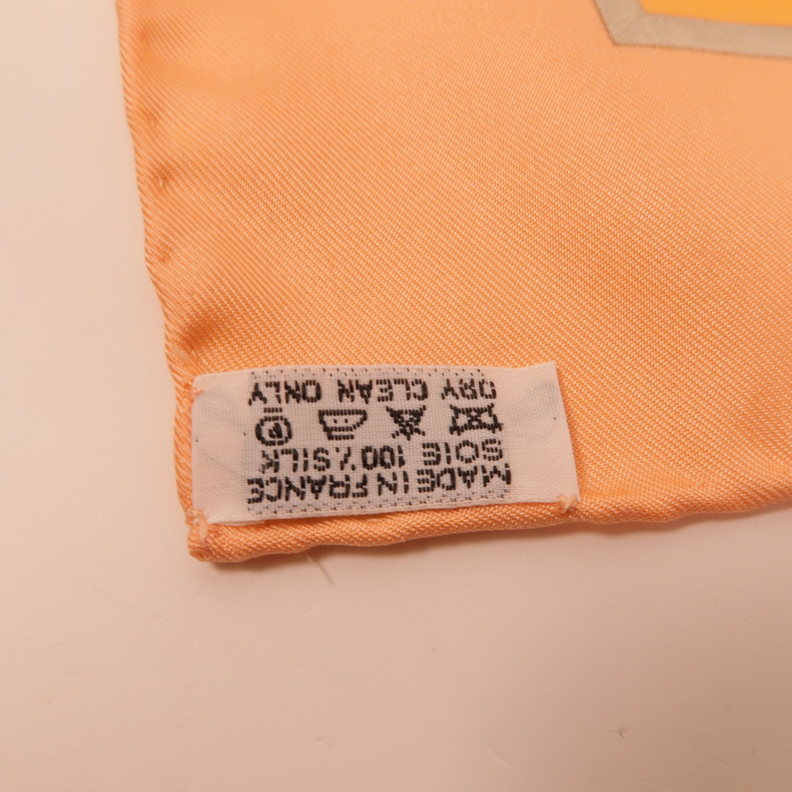 HERMES Scarf Silk Orange