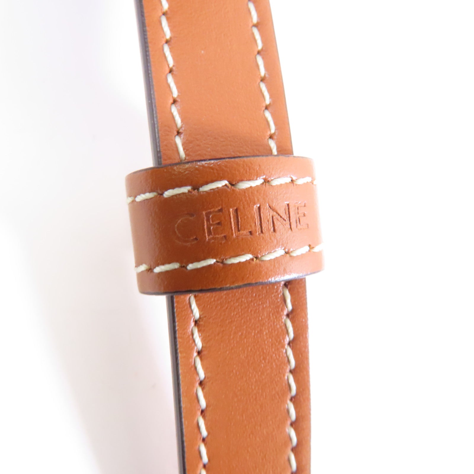 CELINE 塗層帆布/皮革Vertical Cabas Tan金扣手挽肩背兩用袋啡色