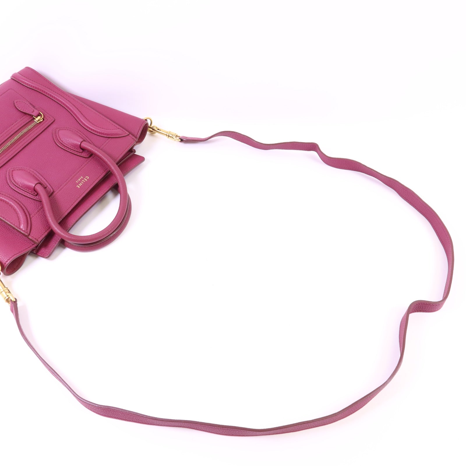 CELINE 牛皮皮革Nano Luggage金扣手挽肩背兩用袋