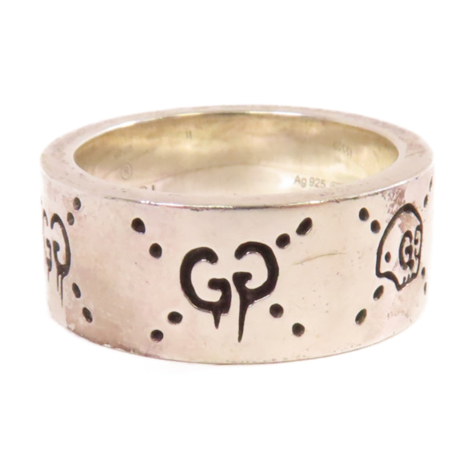GUCCI 925純銀GucciGhost Ring戒指#18/US#8