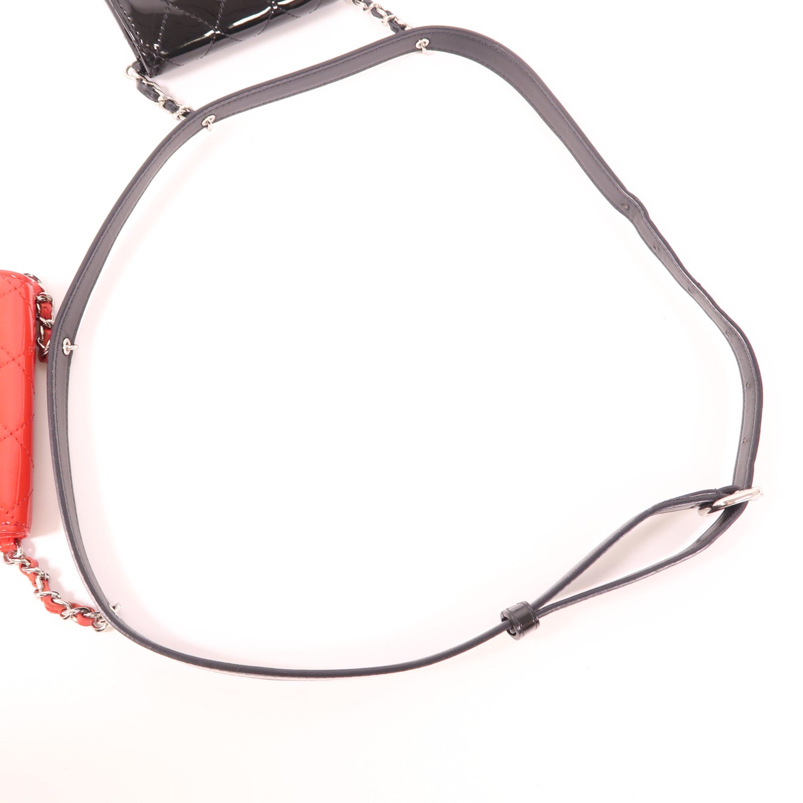 CHANEL CC SHW Waist Bag Patent Leather Black/Red