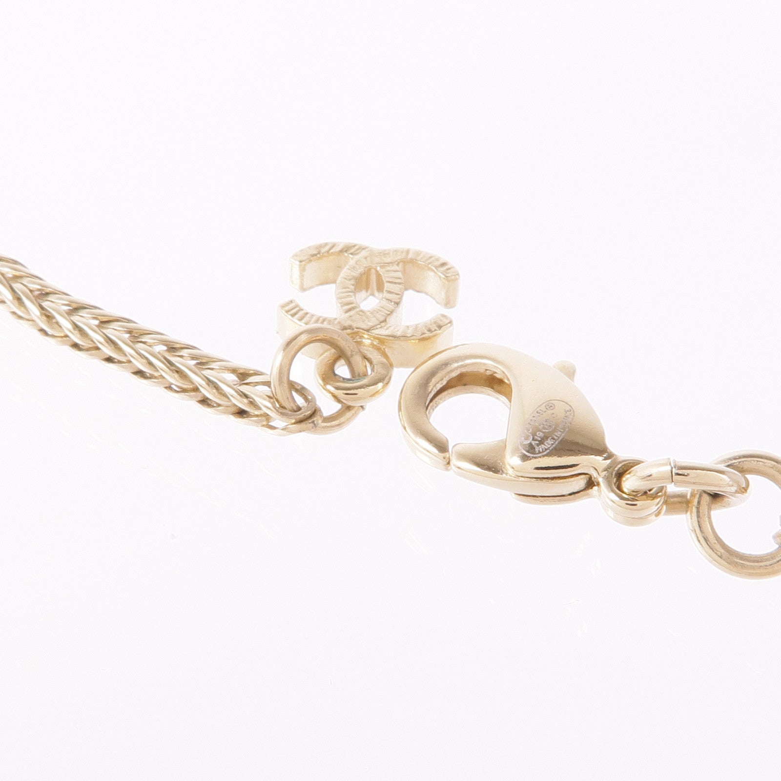 CHANEL CC Necklace Metal Gold Silver Navy
