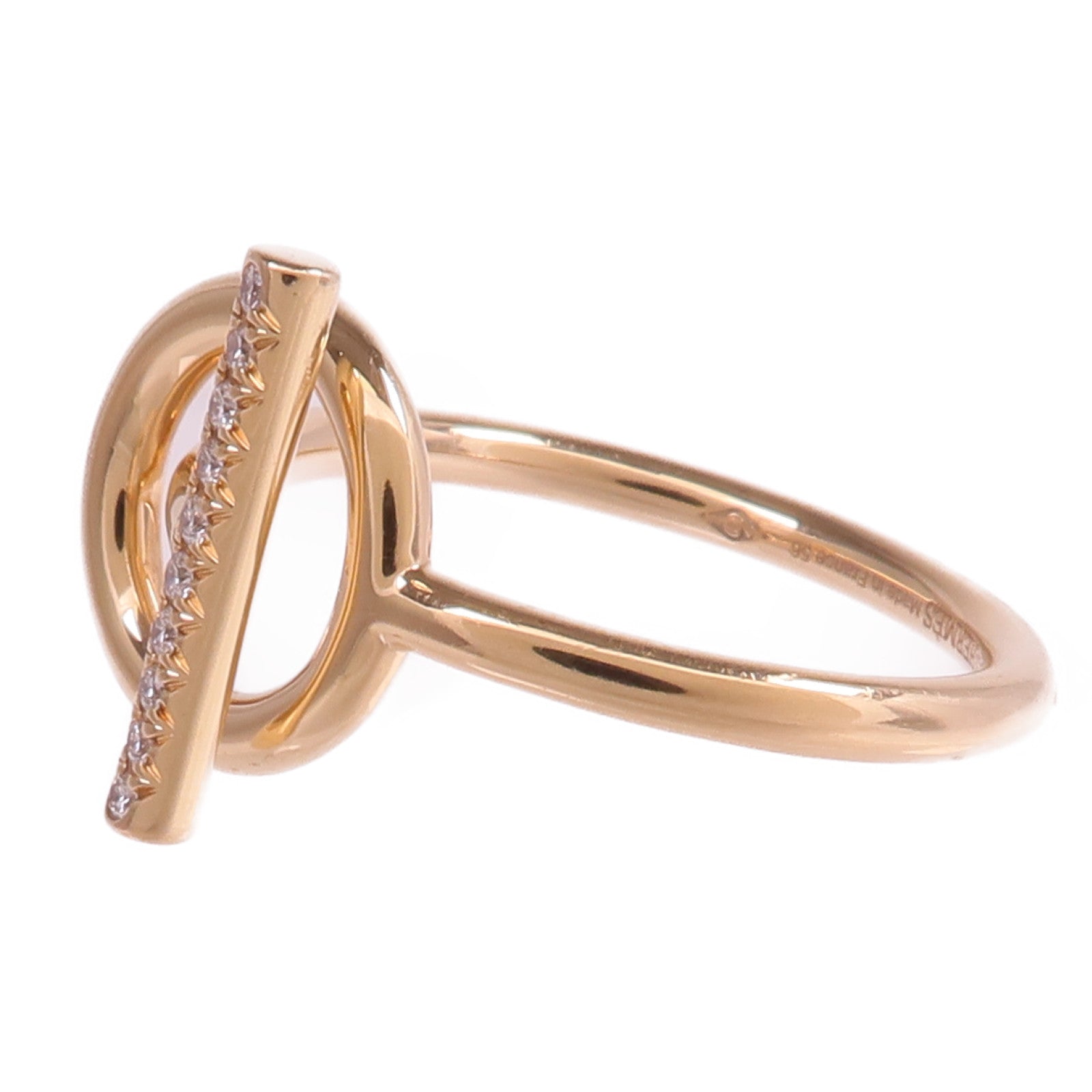 HERMES 18K玫瑰金Echappee Ring鑽石戒指