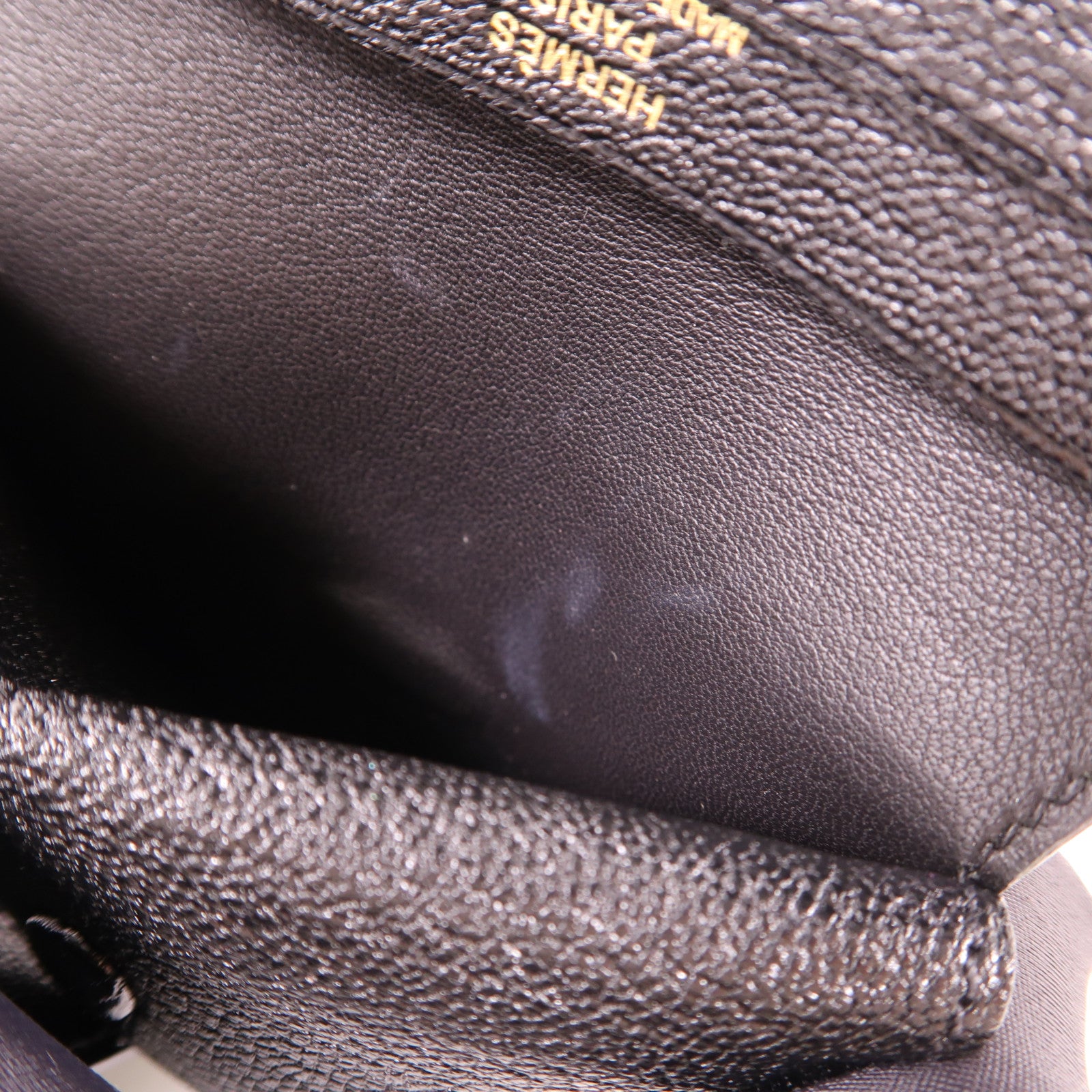 HERMES Chevre Mysore皮革Bearn Mini Bifold Wallet金扣錢包Noir