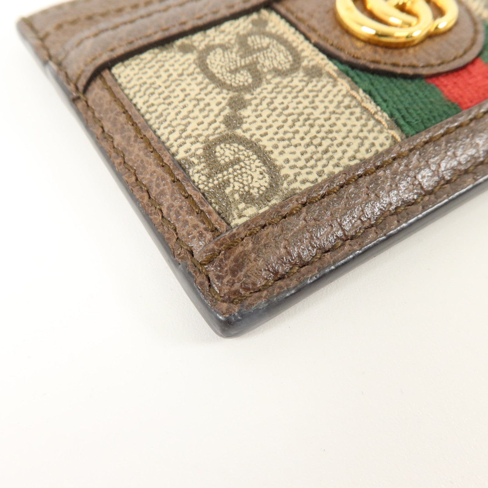 GUCCI 塗層帆布/牛皮皮革Ophidia GG卡片套