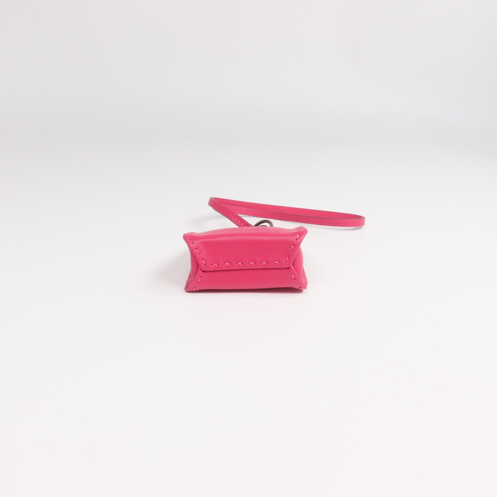 HERMES Milo皮革/Swift皮革Sac Bag Charm掛飾Rose Extreme