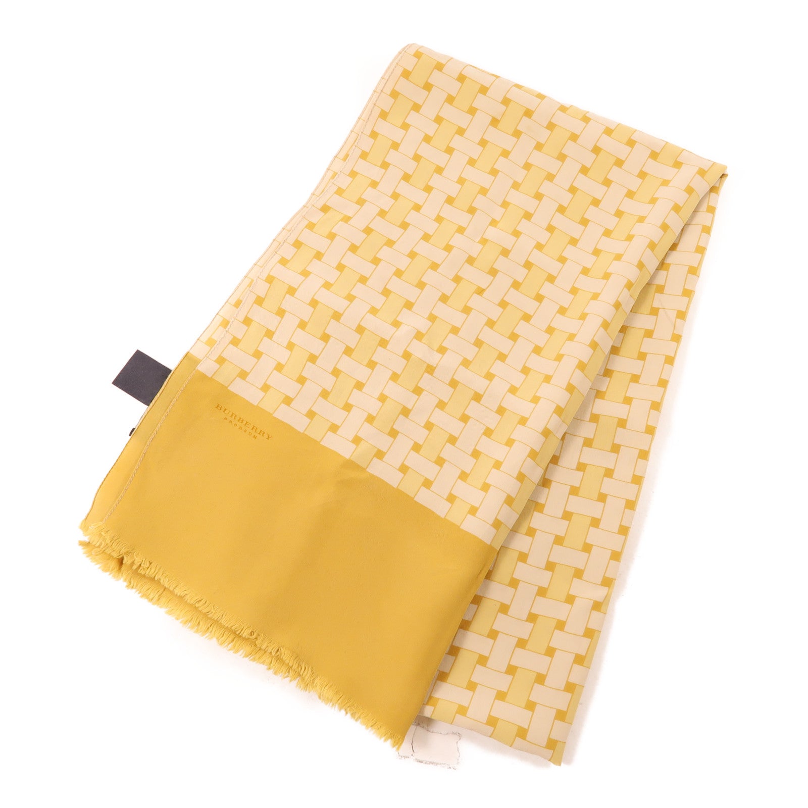 BURBERRY 絲質Scarf絲巾黃色
