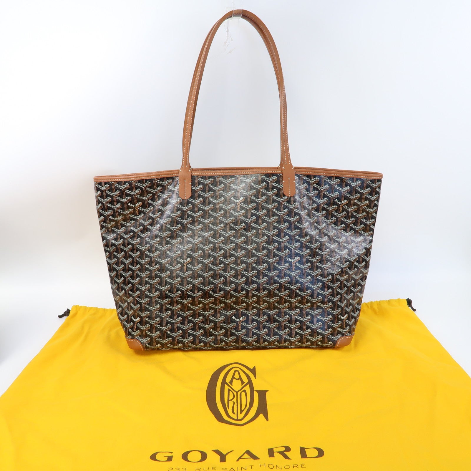 GOYARD 塗層帆布Tote Bag銀扣手挽袋黑色/啡色