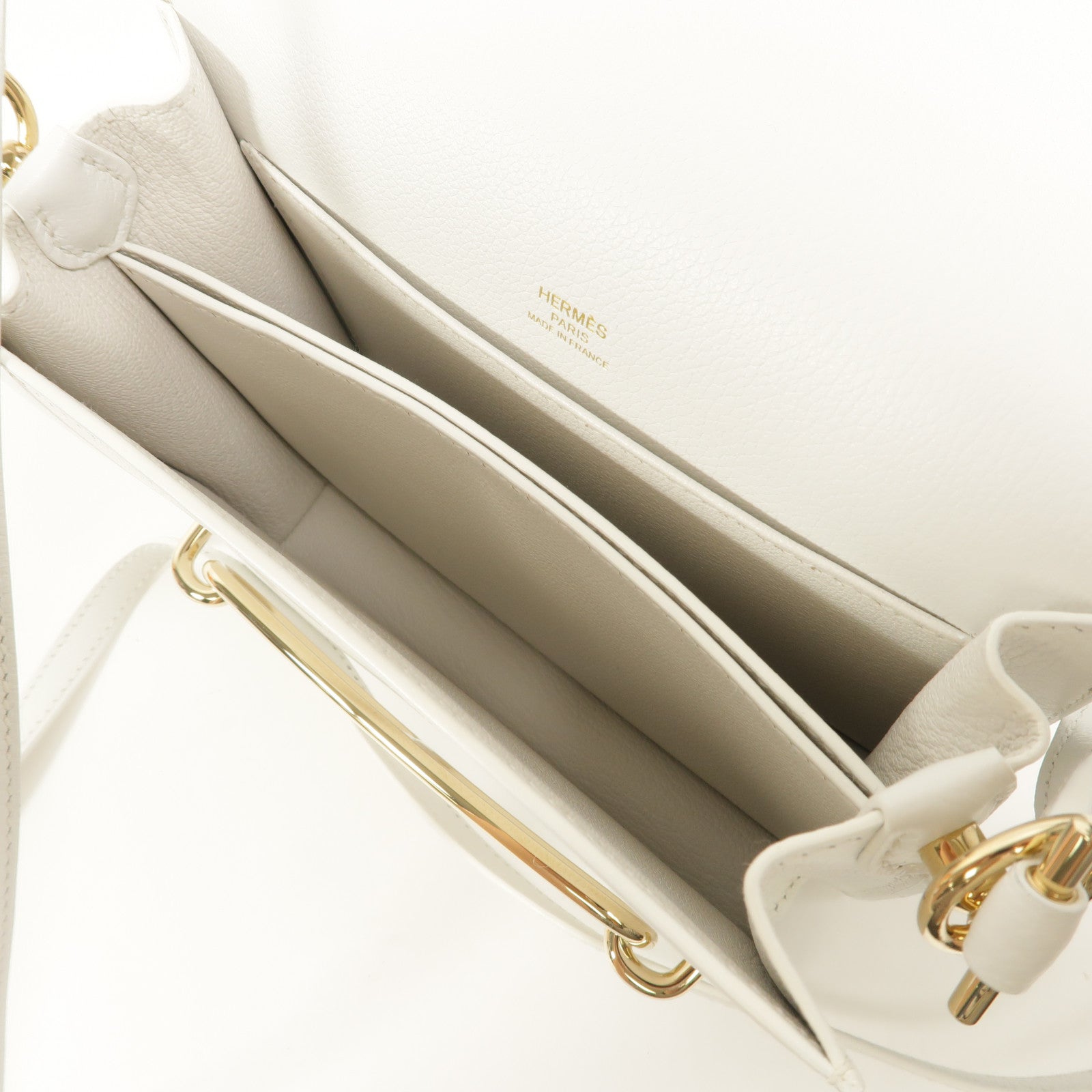 HERMES Evercolor皮革Roulis Mini肩背袋New White
