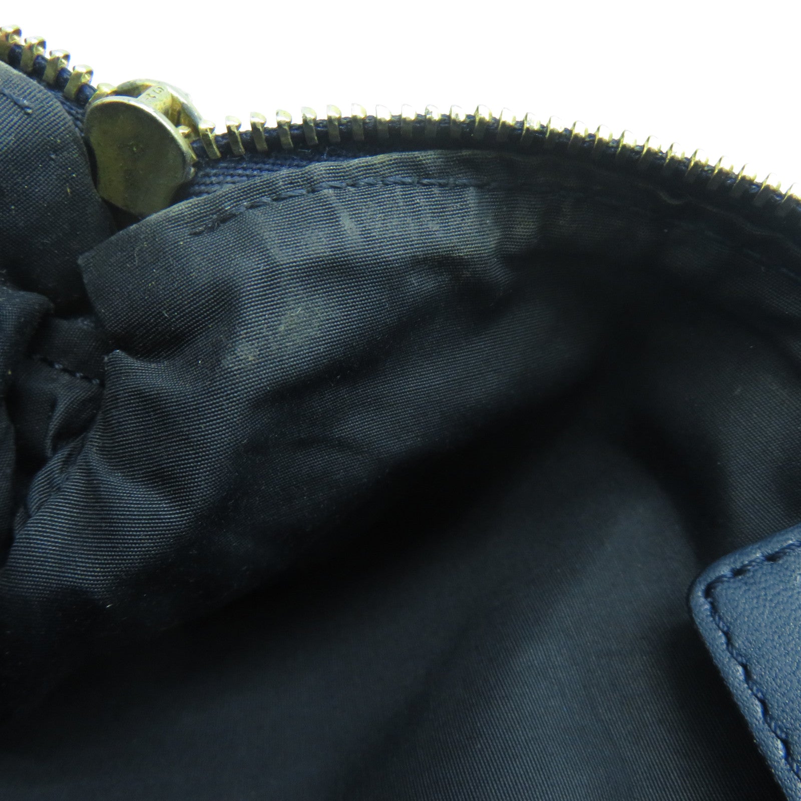 Dior 帆布/皮革Shoulder Bag金扣肩背袋藍色