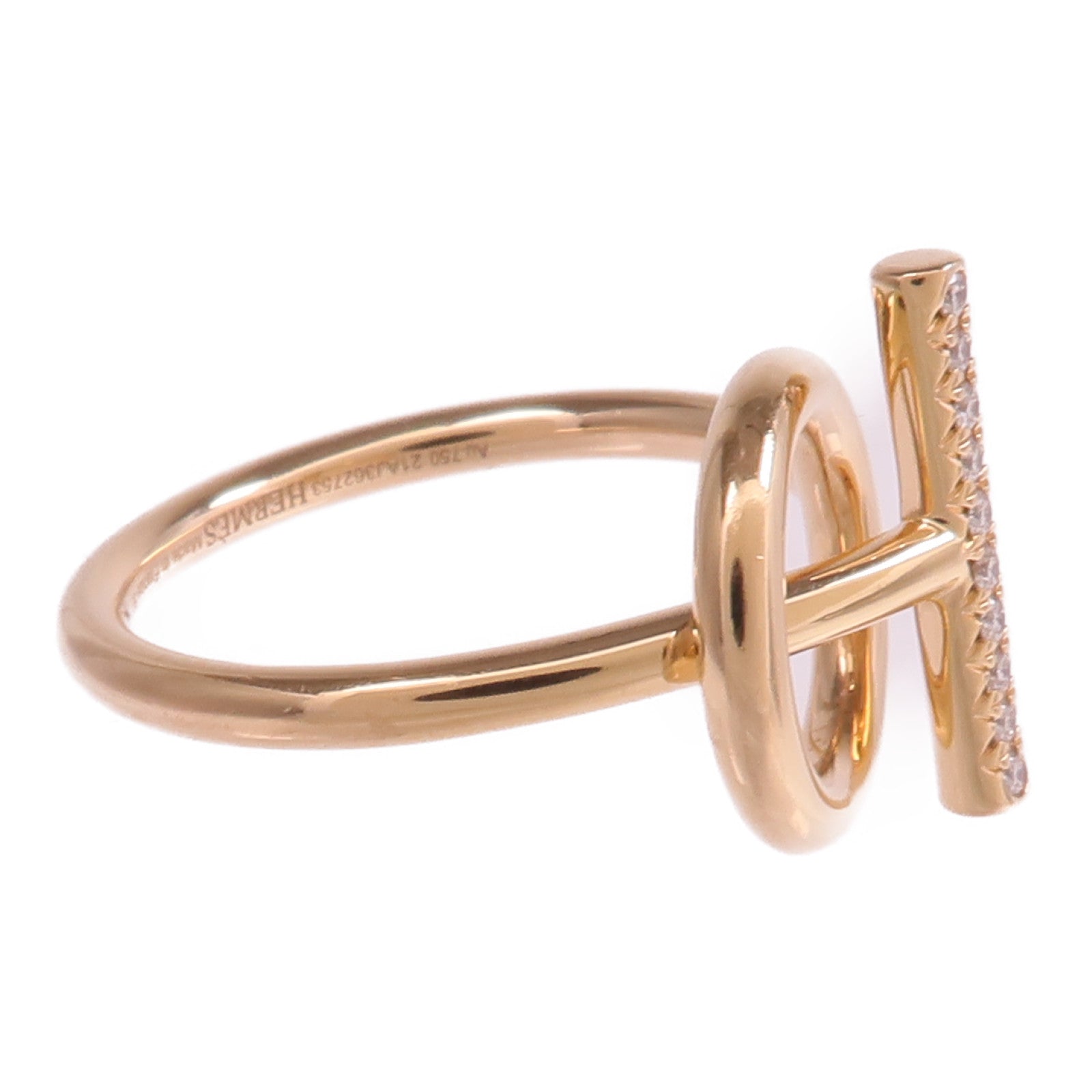 HERMES 18K玫瑰金Echappee Ring鑽石戒指