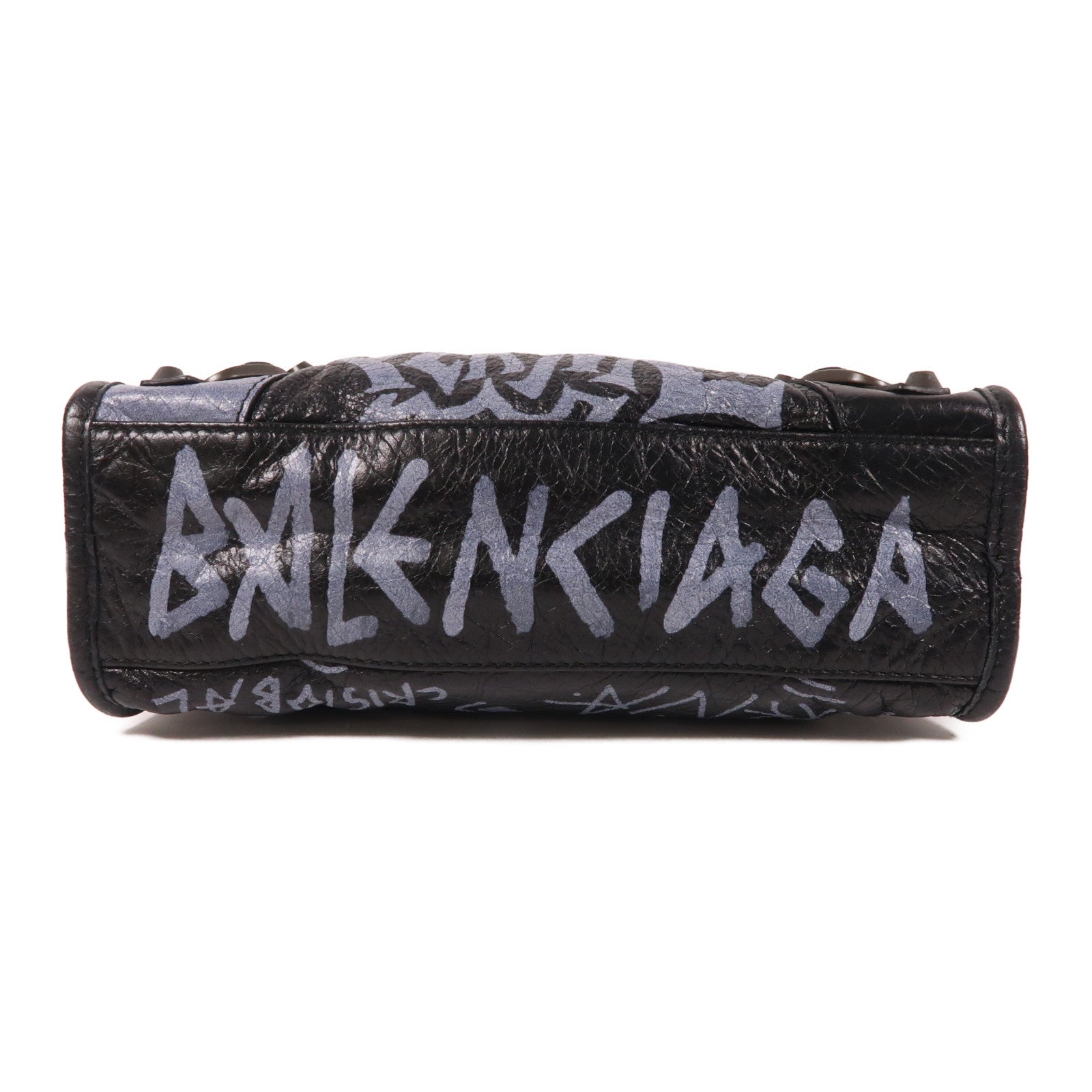 BALENCIAGA 牛皮皮革Mini City手挽肩背兩用袋黑色