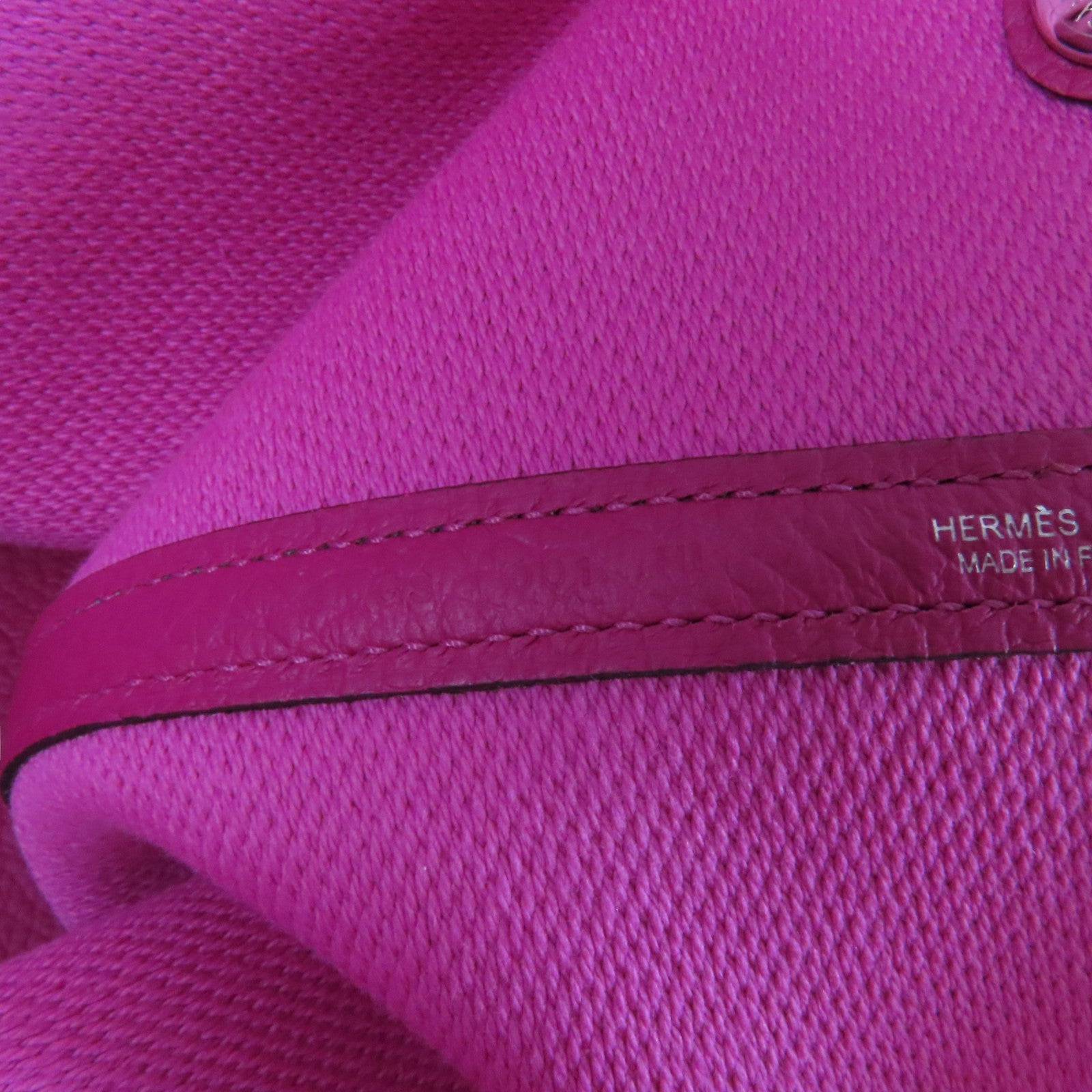 HERMES 帆布Garden Party PM銀扣手挽袋