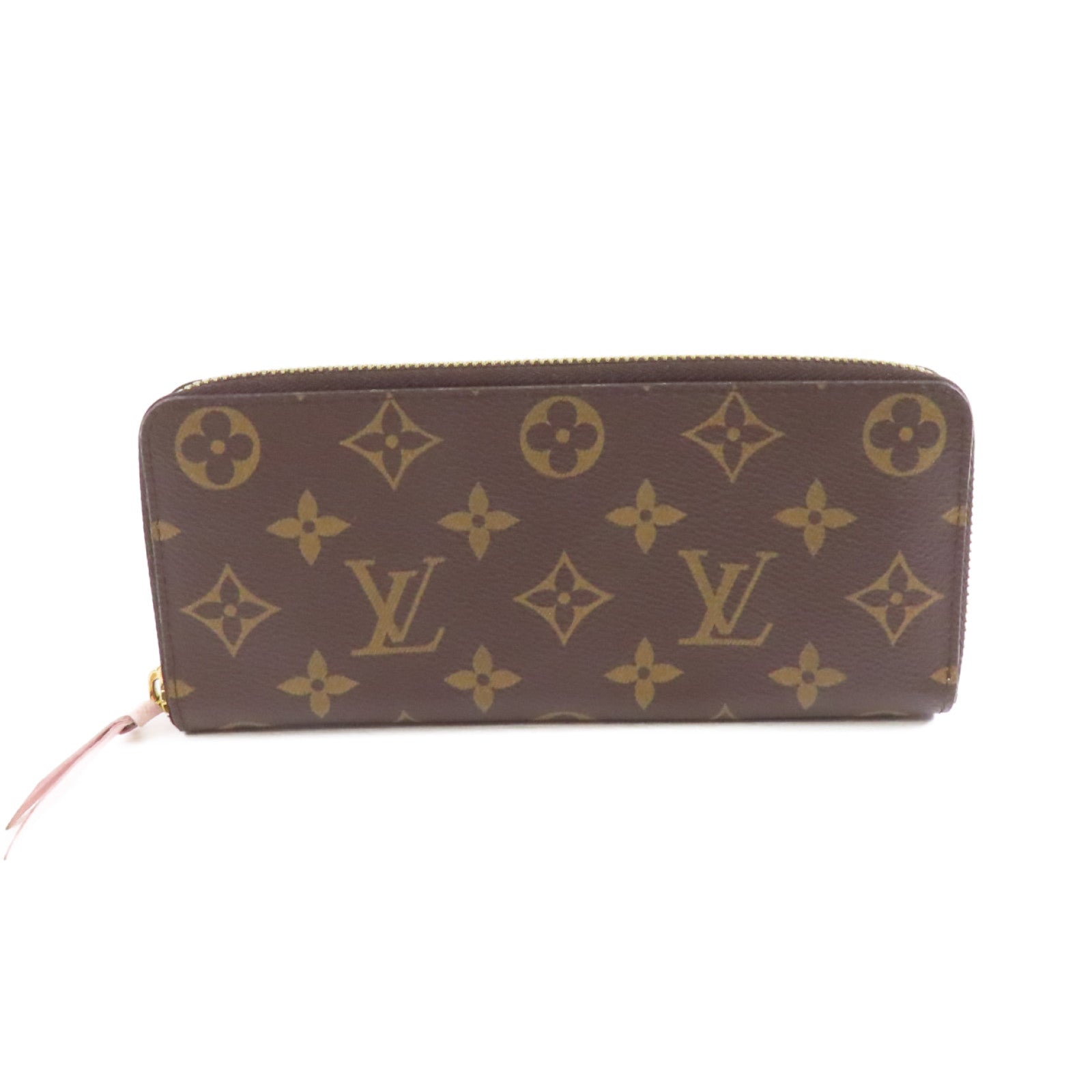 LOUIS VUITTON Monogram Clemence Wallet金扣長錢包棕色/粉紅色